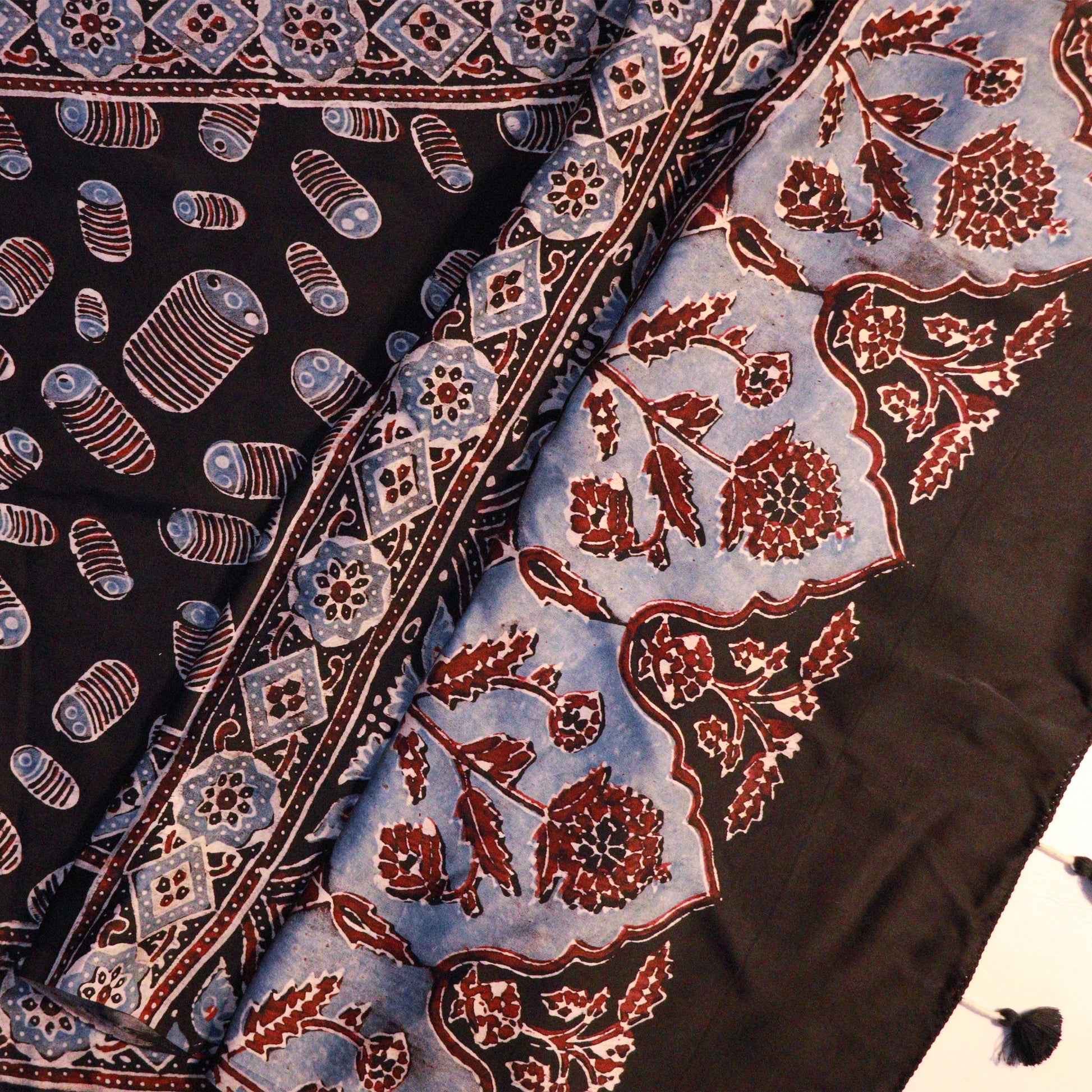 Shop Luxurious Ajrak Silk Stoles Online