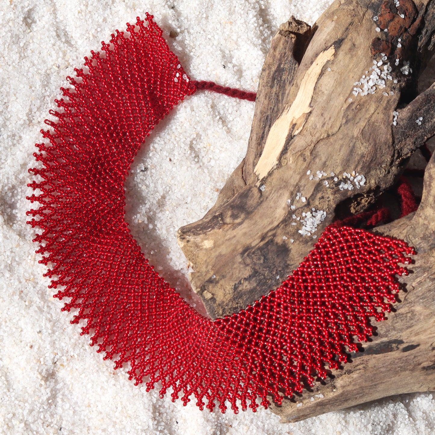 Kutch Bead work Neck piece - Red