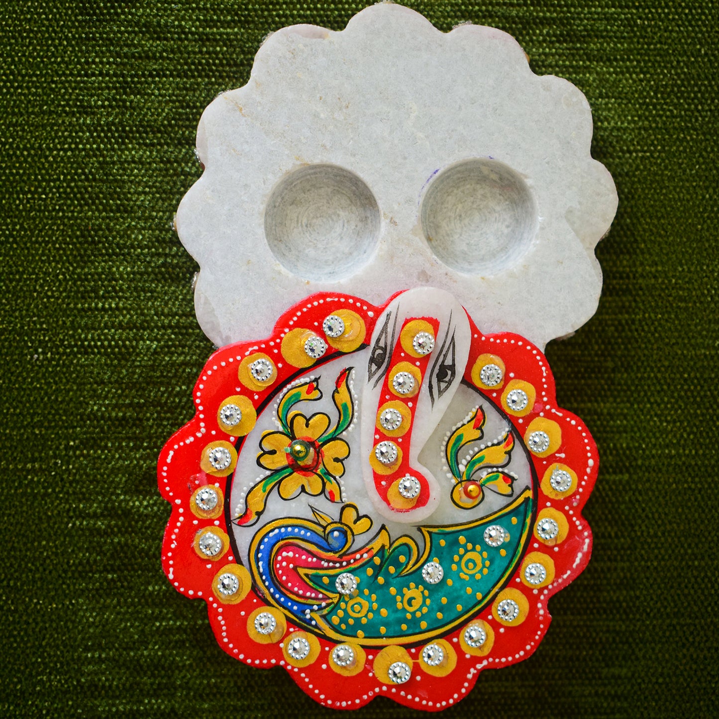 Kishangarh marble - Ganesha and Peacock  Chopra