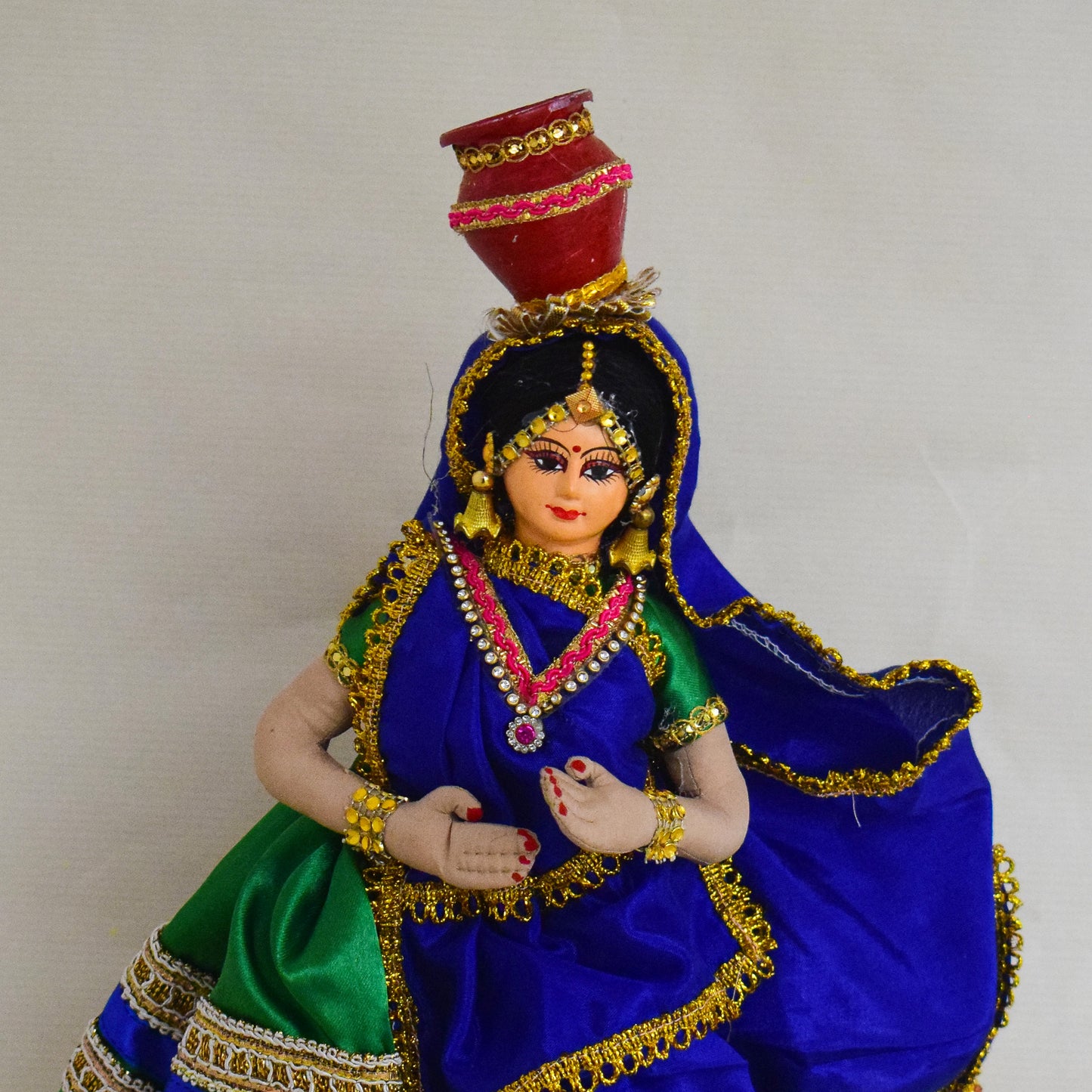 Handmade Raagini Gopika Fabric Doll The Bejeweled Pot Bearer