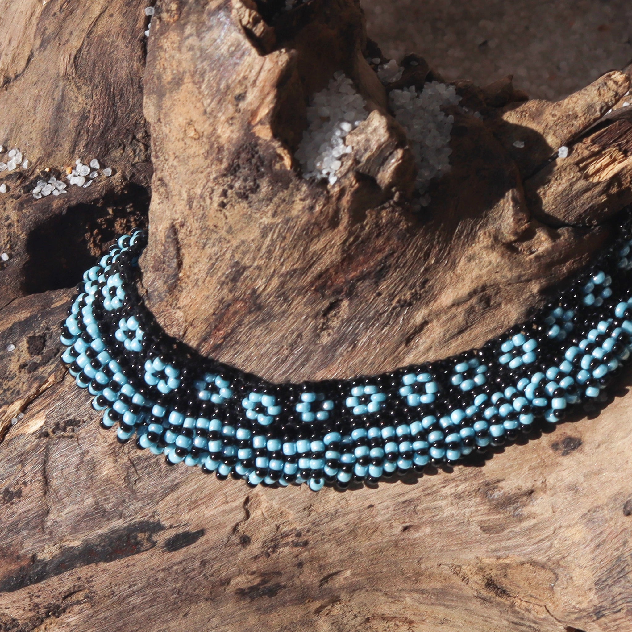 Kutch Bead work Neck piece - Black & Blue