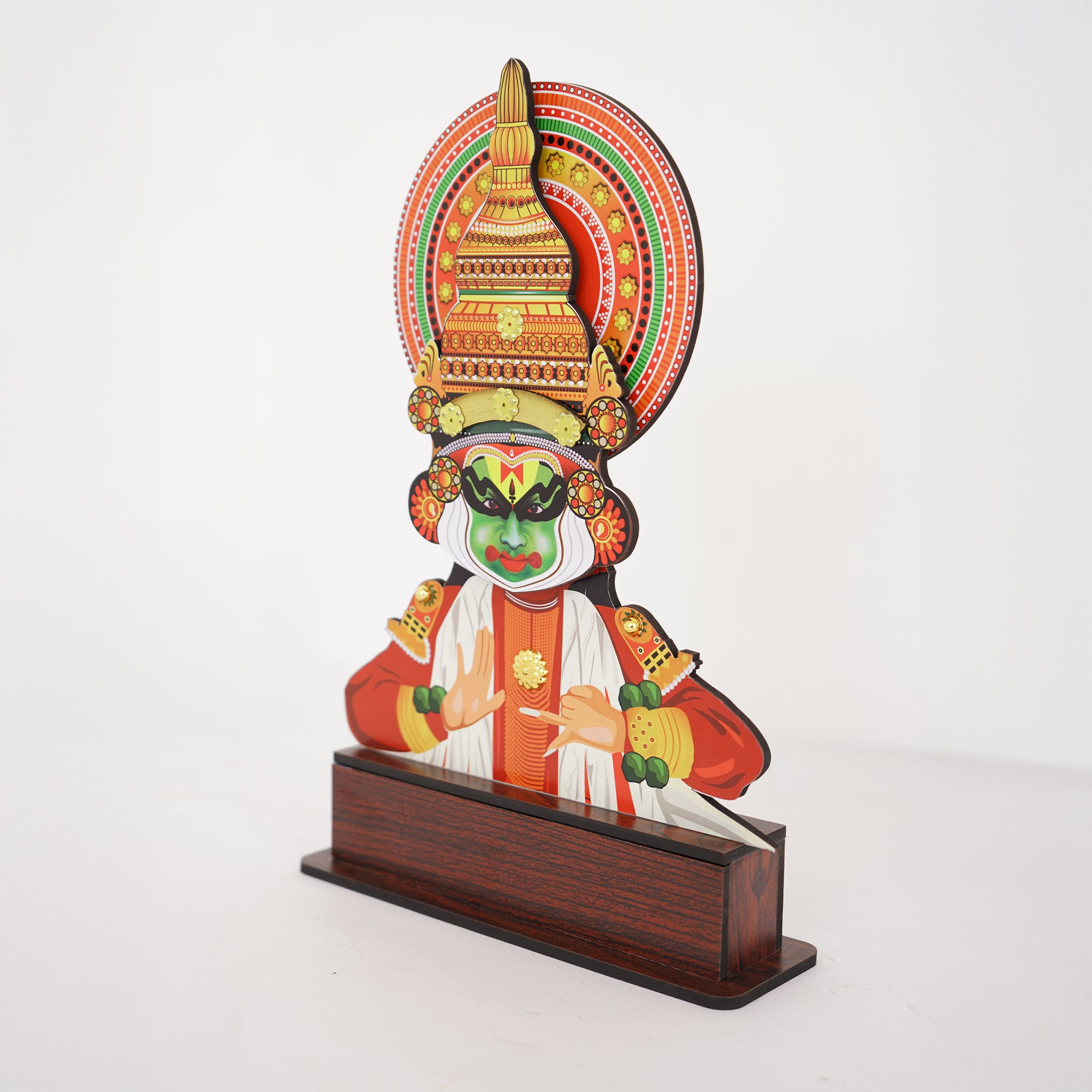 Kathakali  Decorative Showpiece with Stand Traditional Kerala Dance Art Sculpture
