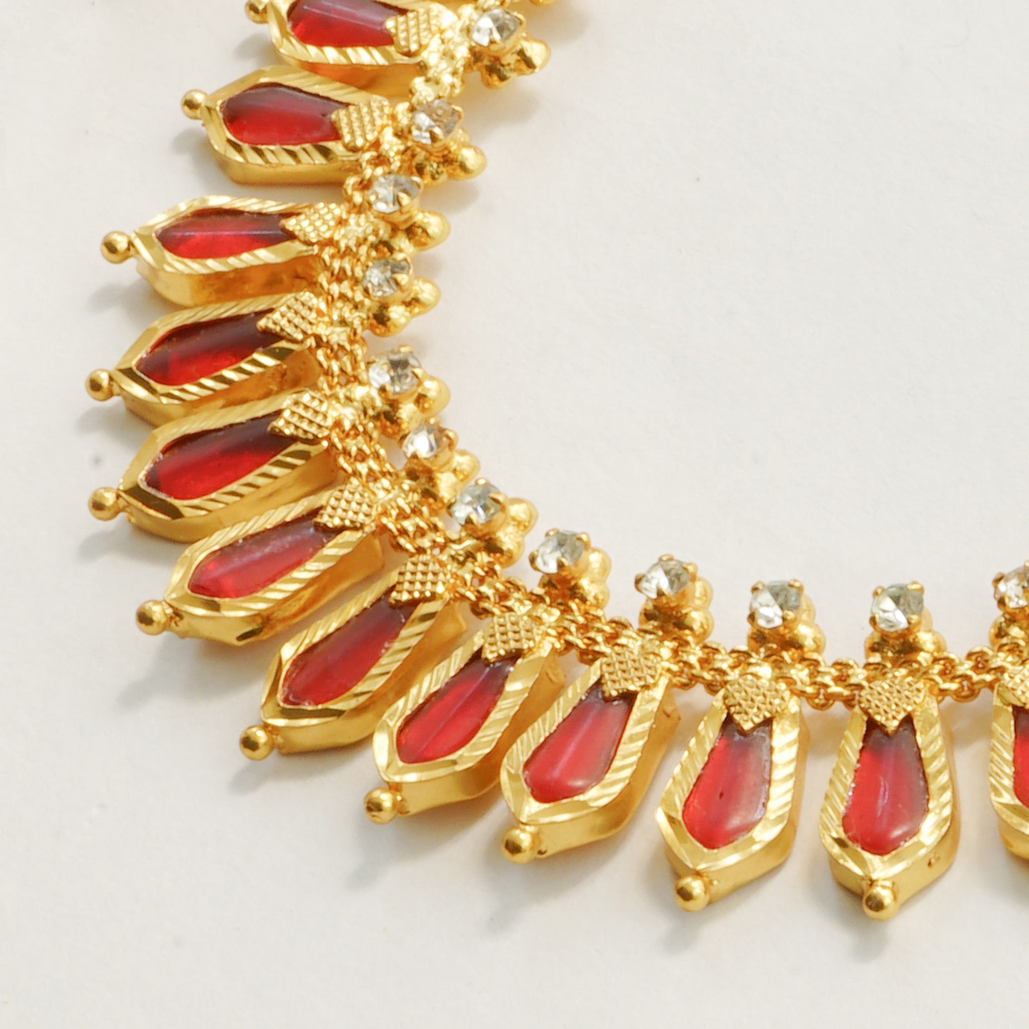 Kerala Palakka Jewellery - Red Nagapadam Necklace