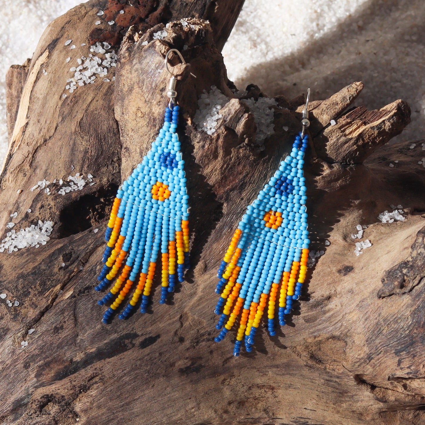 Kutch Bead Work Earring - Blue