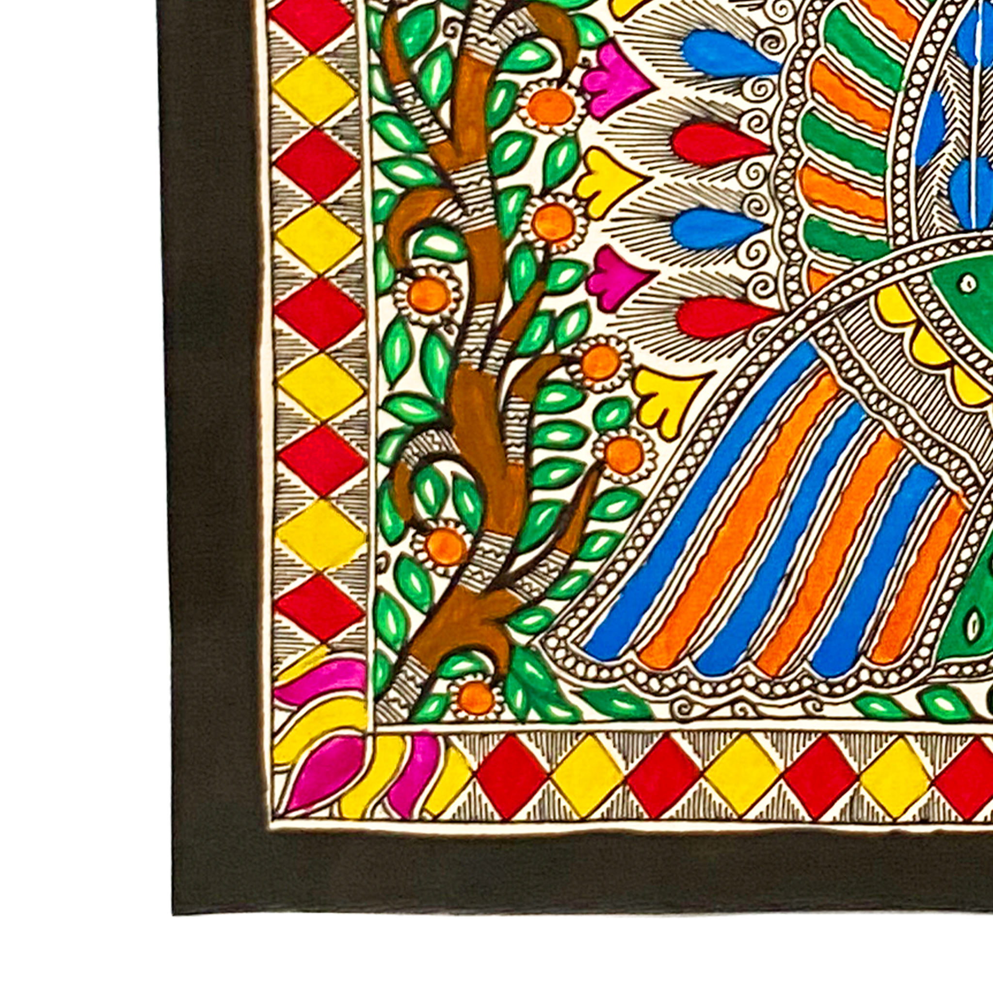 Hand Painted Madhubani Nrityamor Art -Made to Order