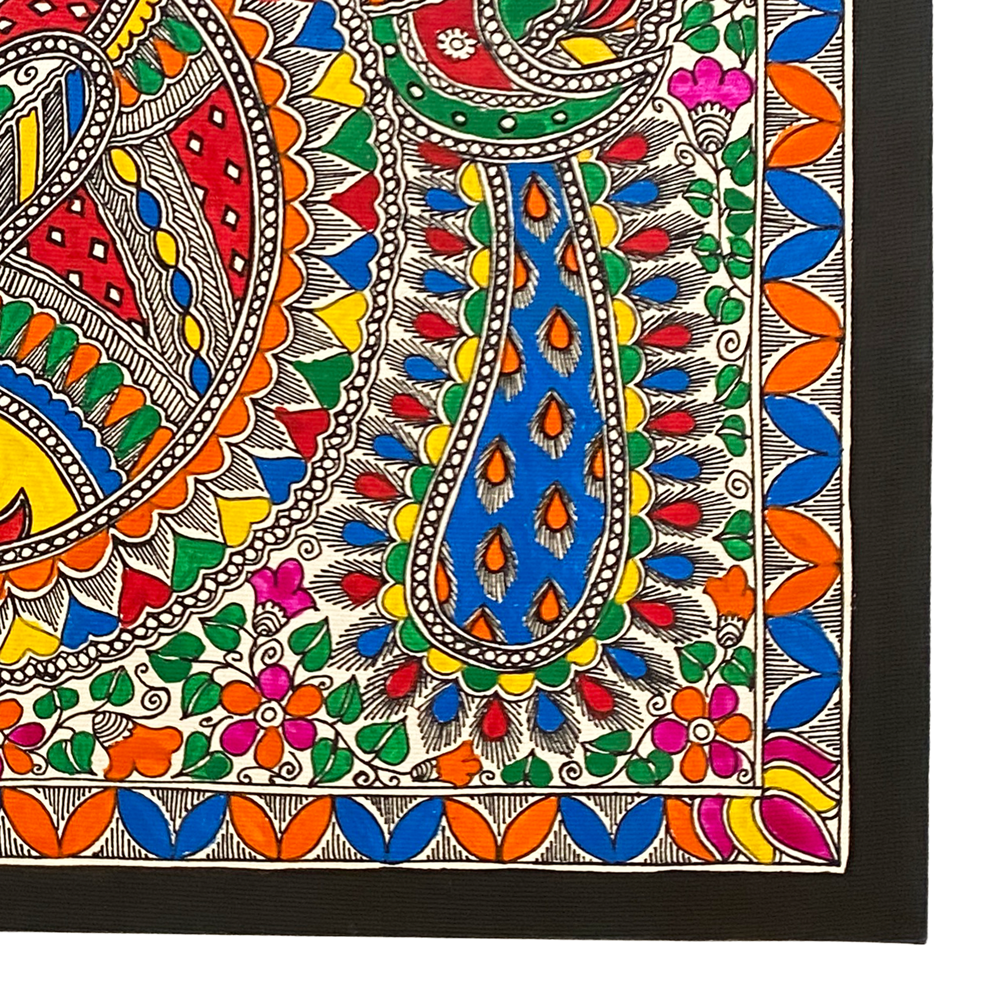 Hand Painted Madhubani Meenmor Art -Made to Order
