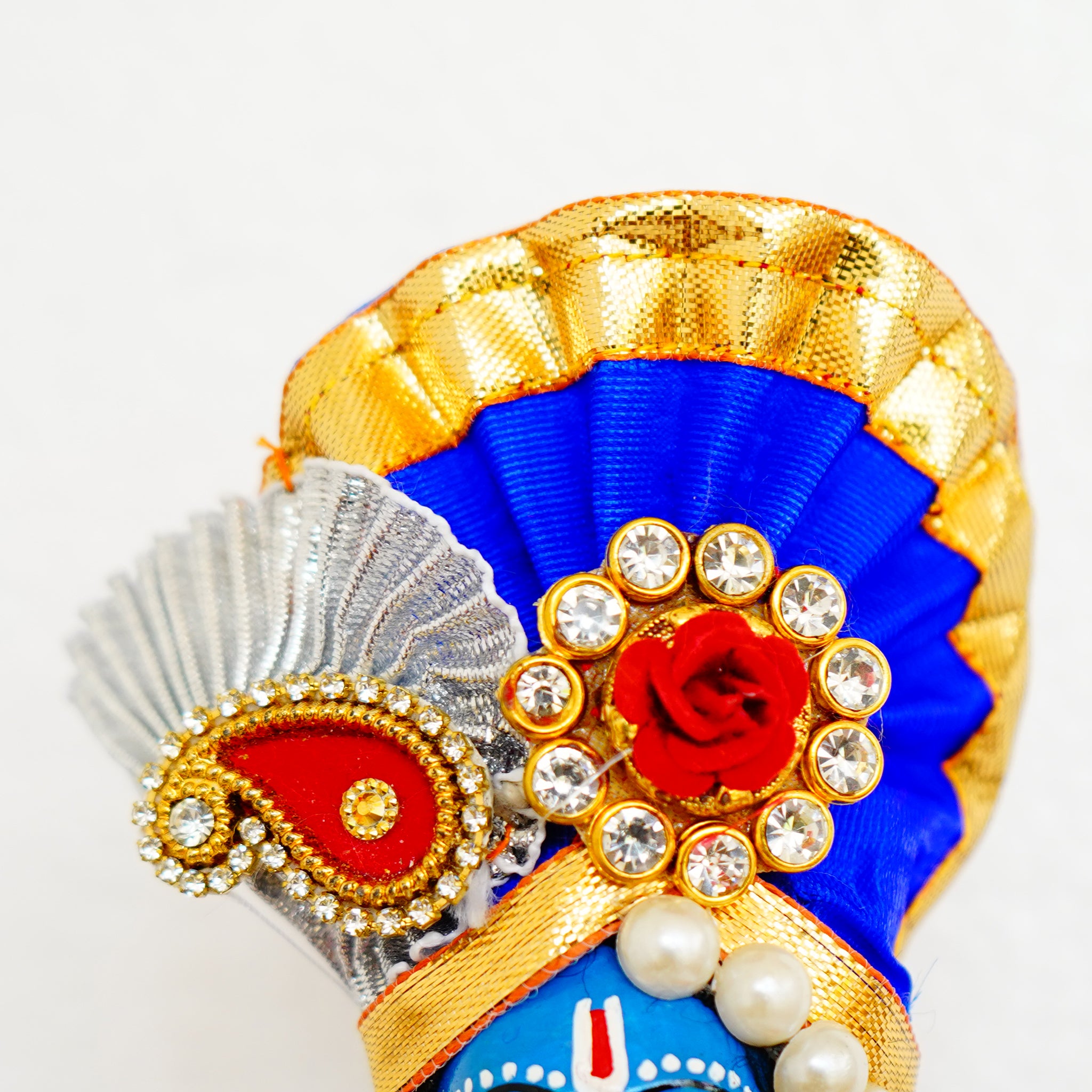 Handmade Fabric Doll Flute Enchanter Krishna in Bliss Blue Crown