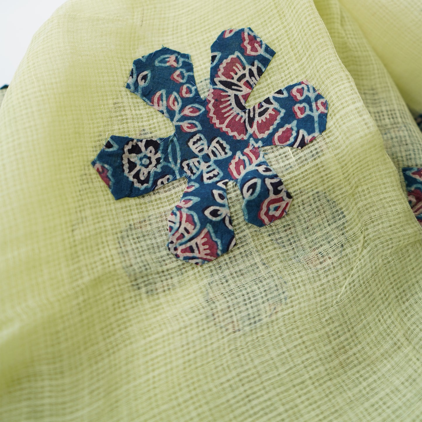 Shop Pastel Green & Blue Applique Kotadoria Dupatta Online