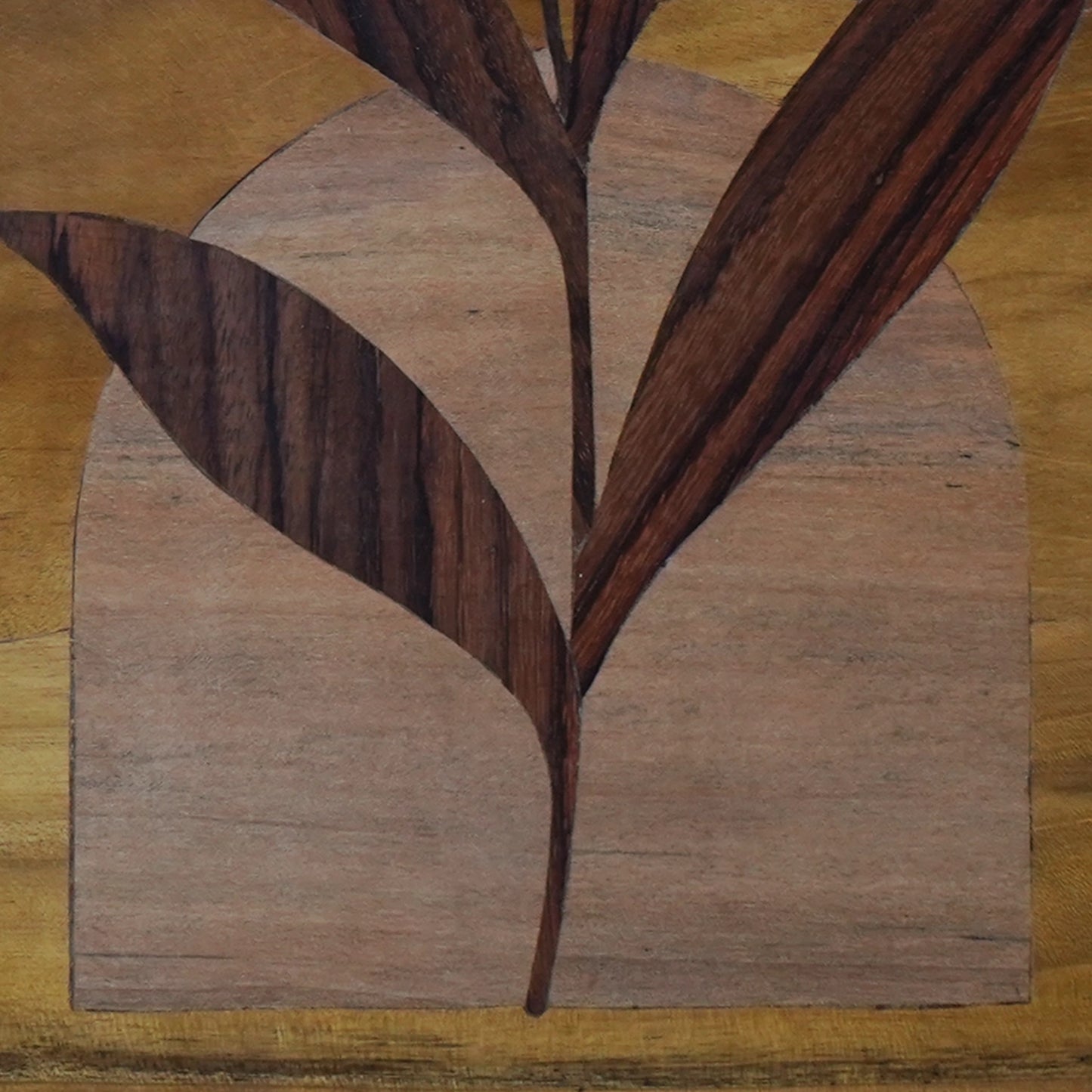 Mysore Wooden Inlay Artwork : Boho Leaf with Window