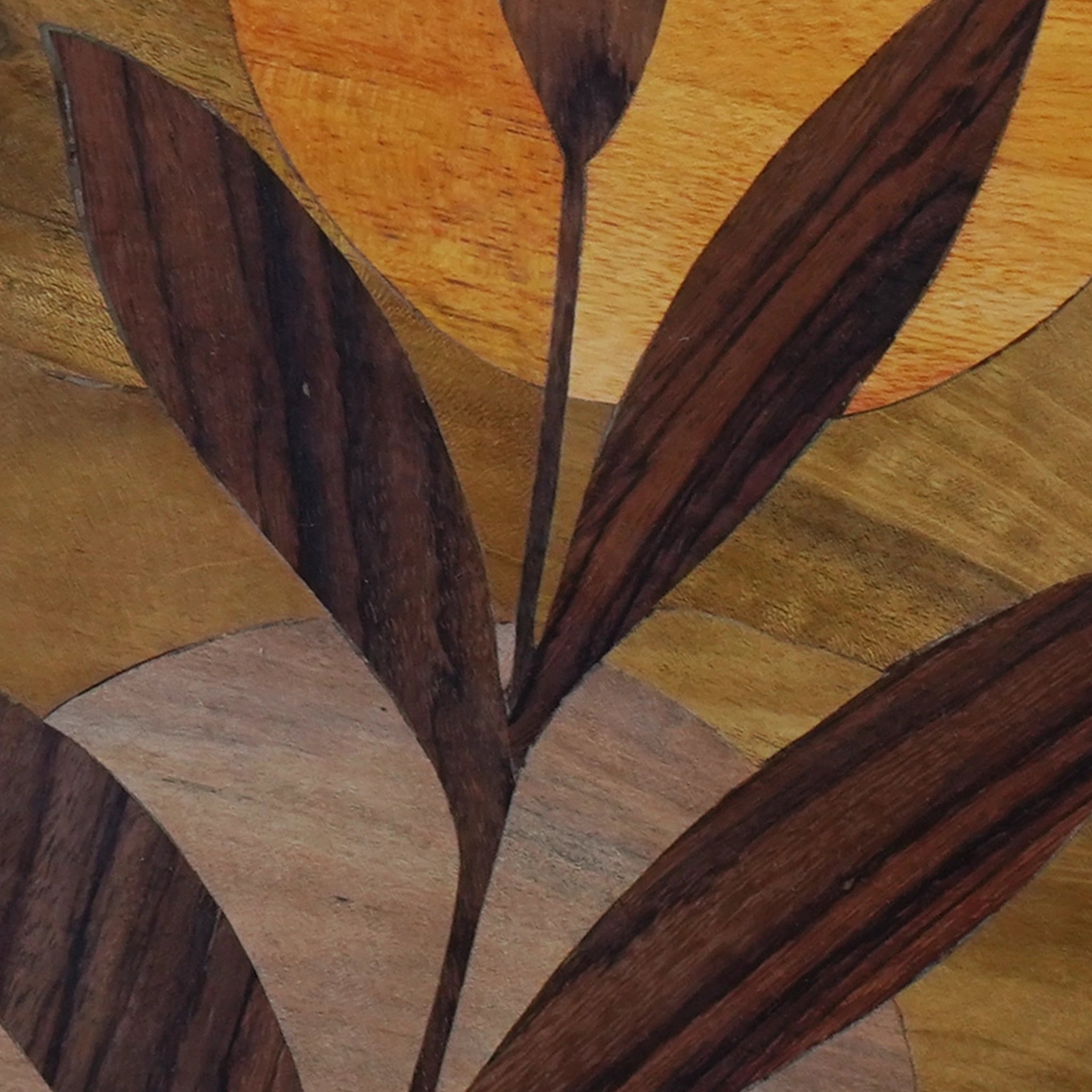 Mysore Wooden Inlay Artwork Boho Leaf with Window-Made to Order