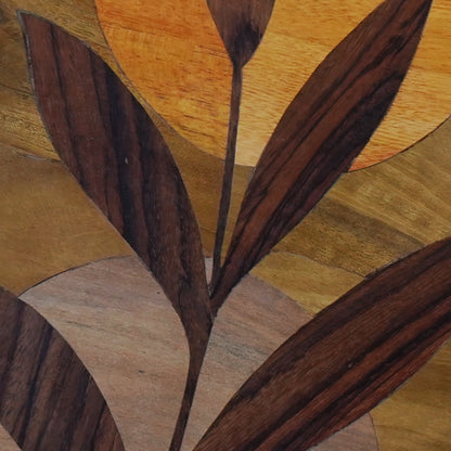 Mysore Wooden Inlay Artwork : Boho Leaf with Window