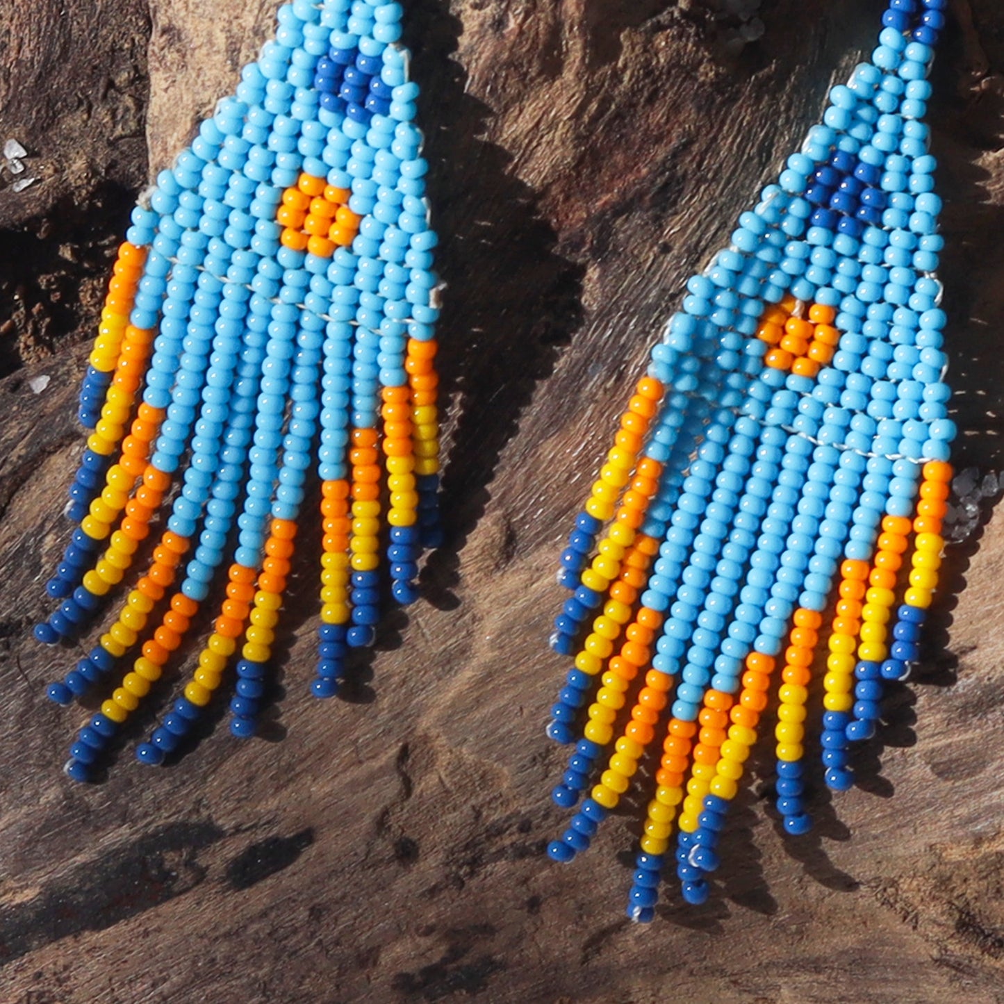 Kutch Bead Work Earring - Blue