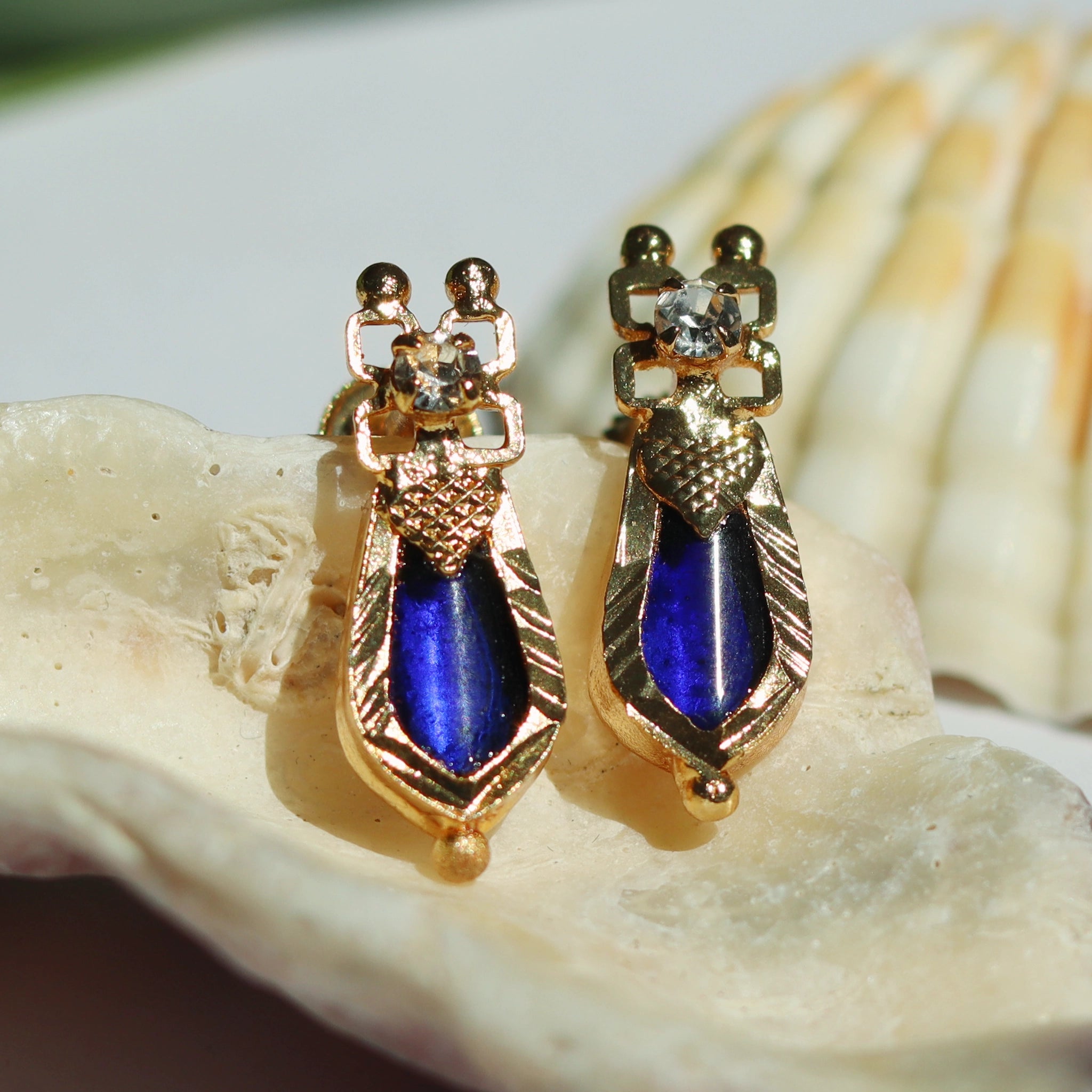 Blue Nagapadam Palakka Earrings