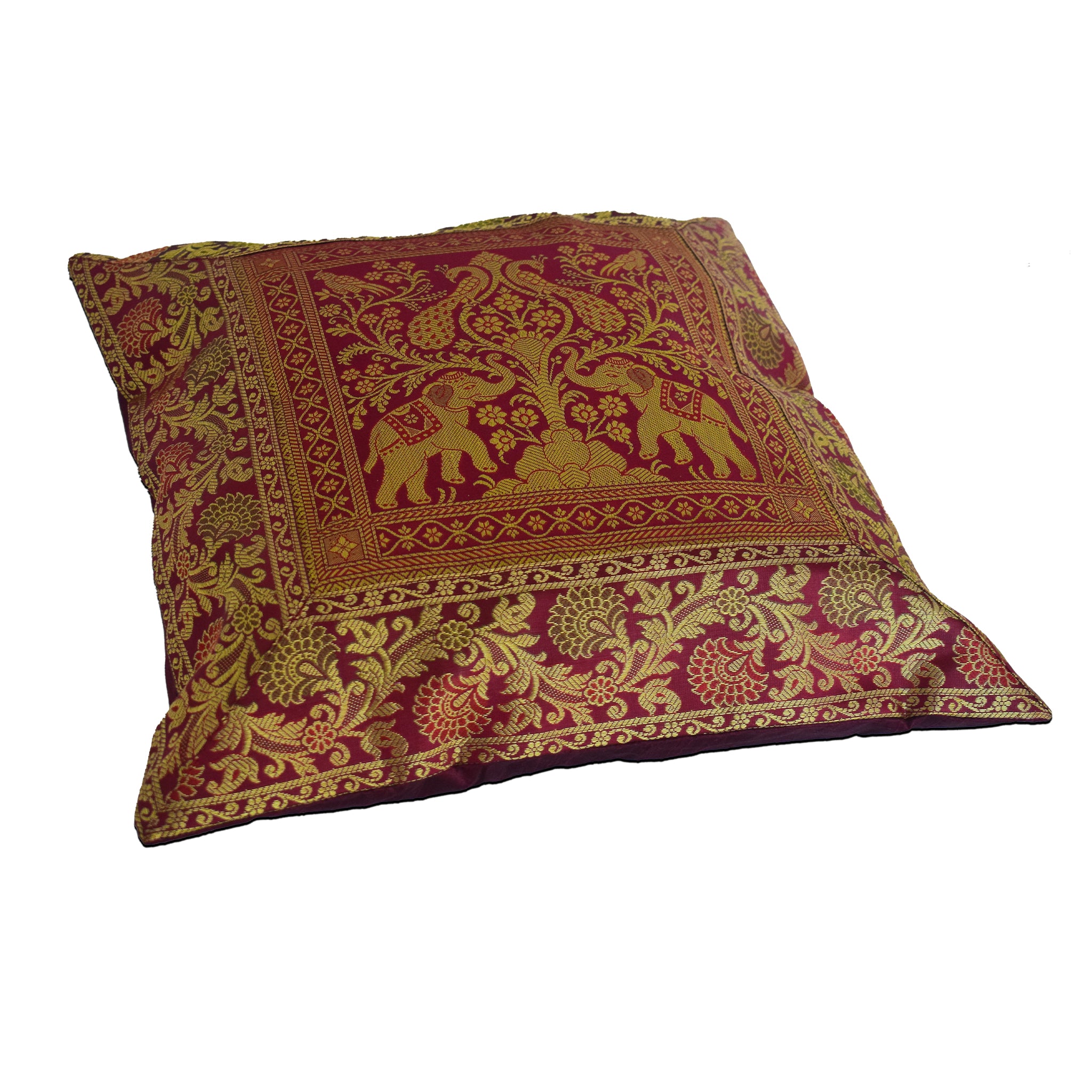Banarasi Patchwork Pillow Covers with Zari Work (Set of 2)
