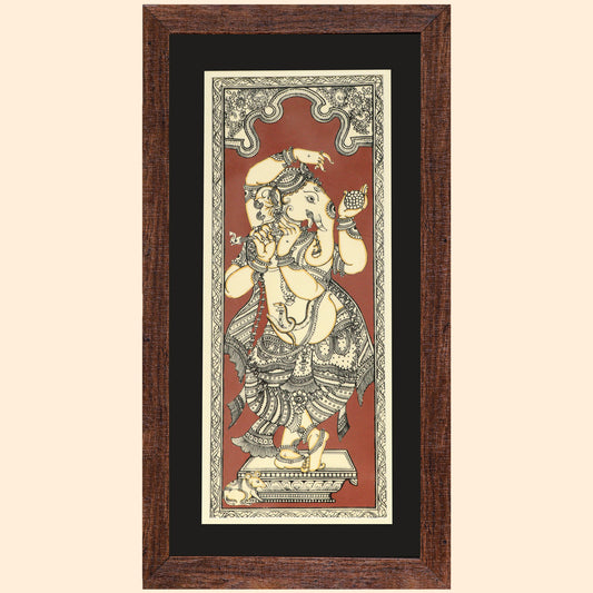 Traditional Handpainted Pattachitra Symbolic Ganesha