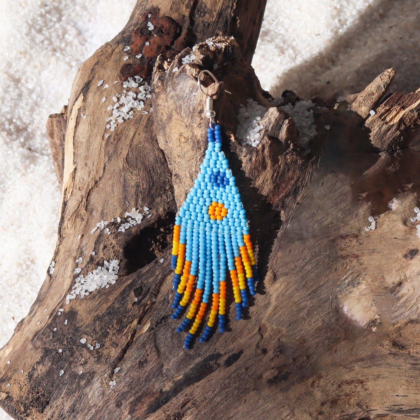 Kutch Bead Work Earring - Blue