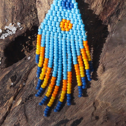 Kutch Bead Work Earring - Blue