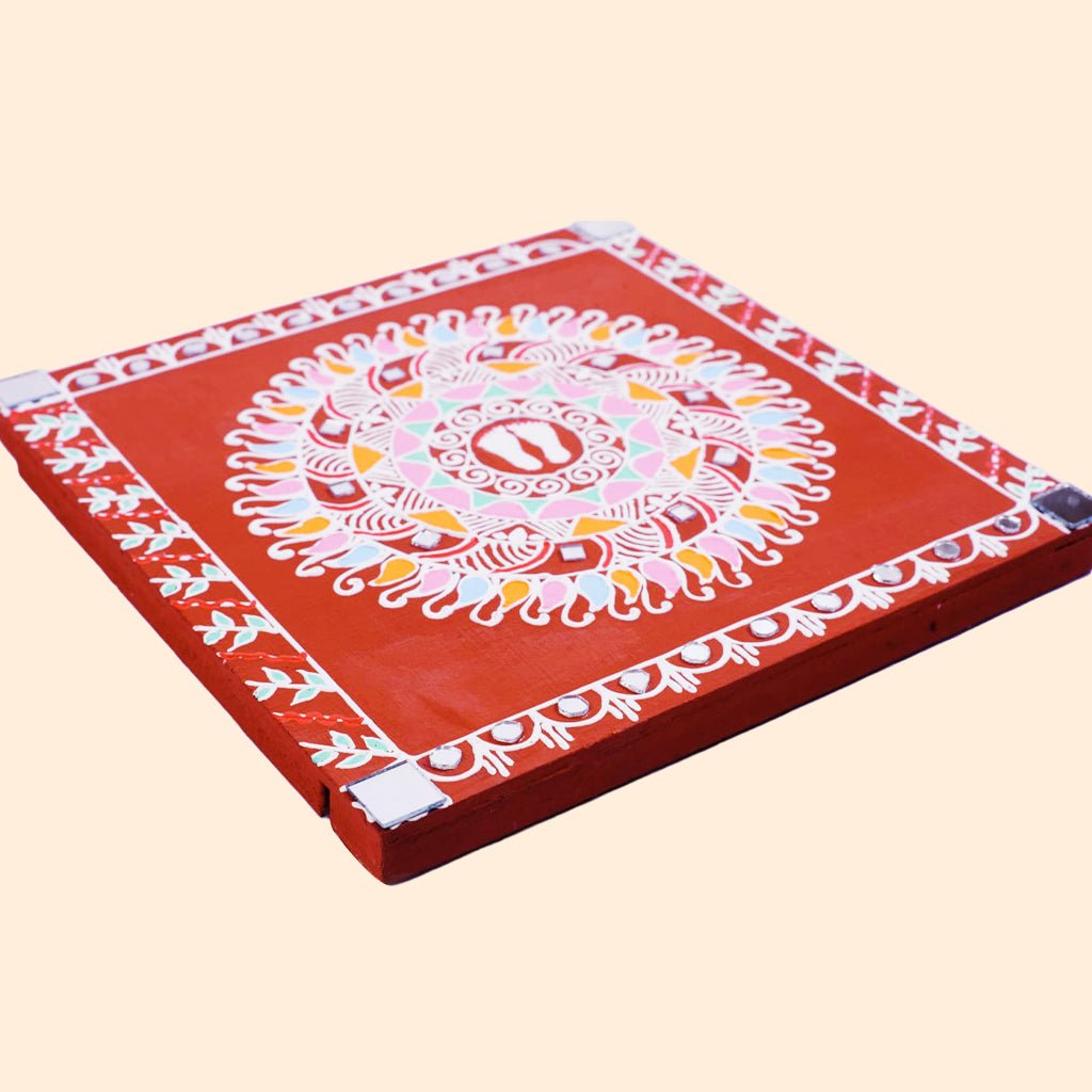 Charan Mandal – Sacred Mandana Artwork with Divine Footsteps for Auspicious Decor - Culturati