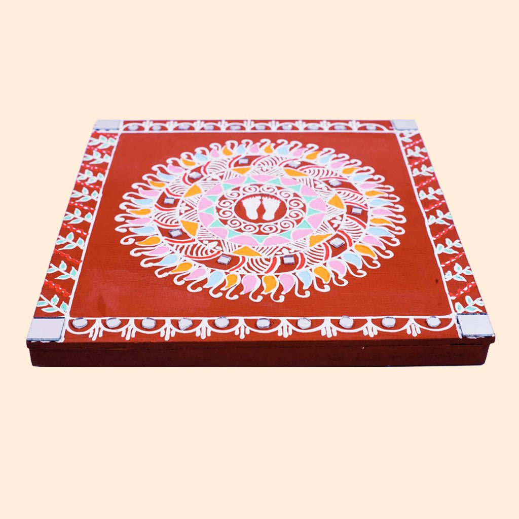 Charan Mandal – Sacred Mandana Artwork with Divine Footsteps for Auspicious Decor - Culturati
