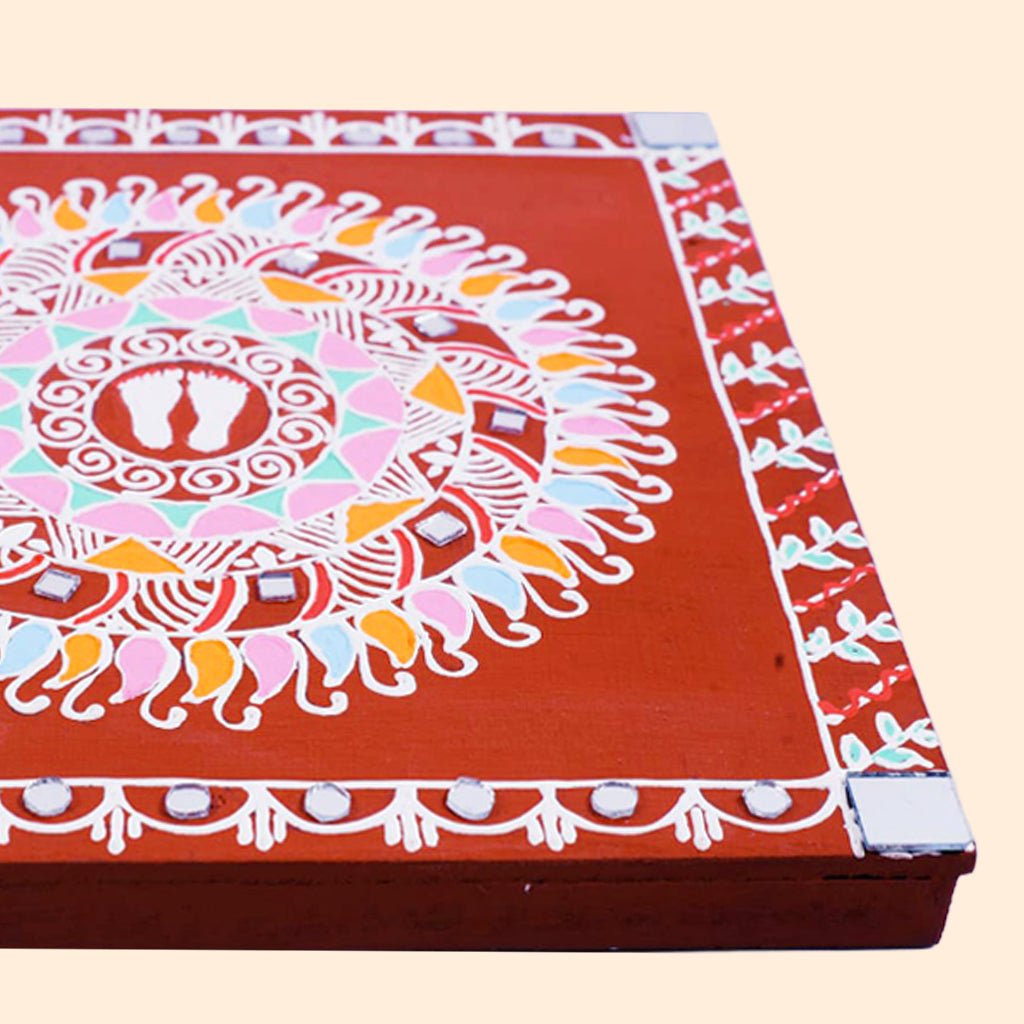 Charan Mandal – Sacred Mandana Artwork with Divine Footsteps for Auspicious Decor - Culturati