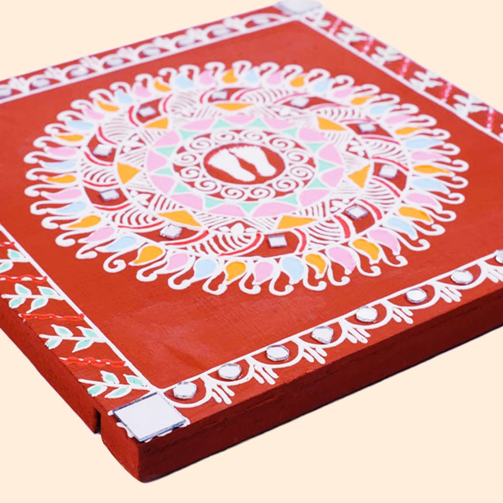Charan Mandal – Sacred Mandana Artwork with Divine Footsteps for Auspicious Decor - Culturati
