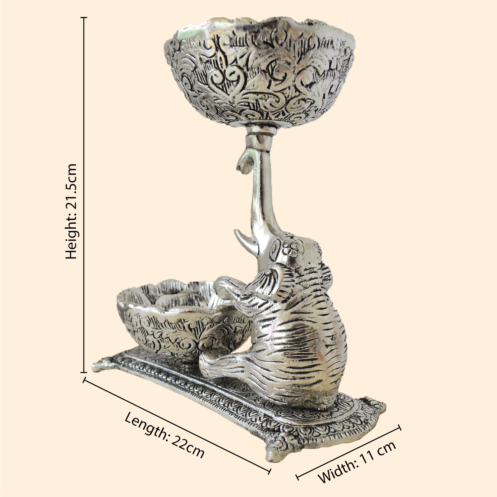 Elephant Bowl Set with Artistic Stand