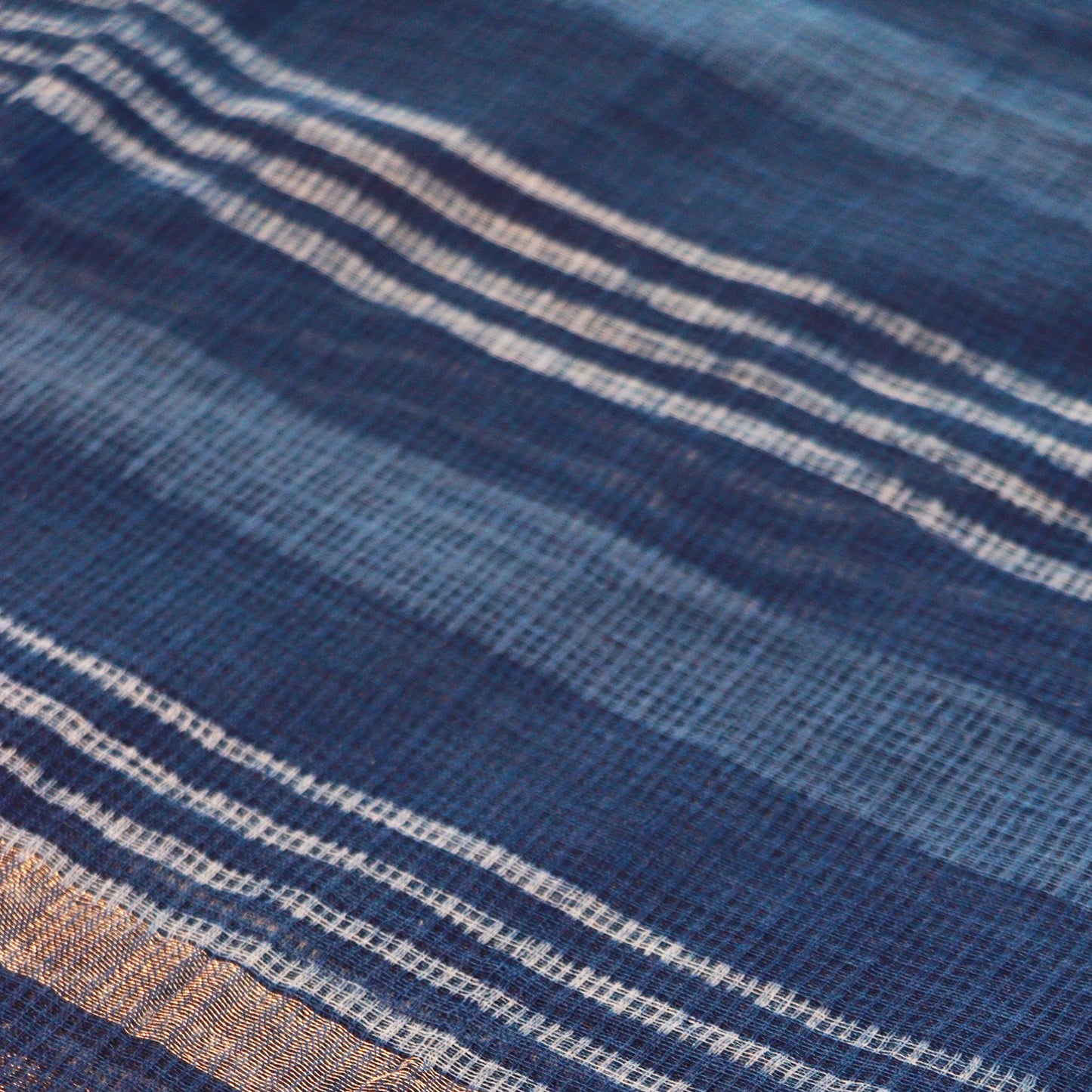 Shop Indigo Blue Kotadoria Dupatta: Zig Zag Block Print Online