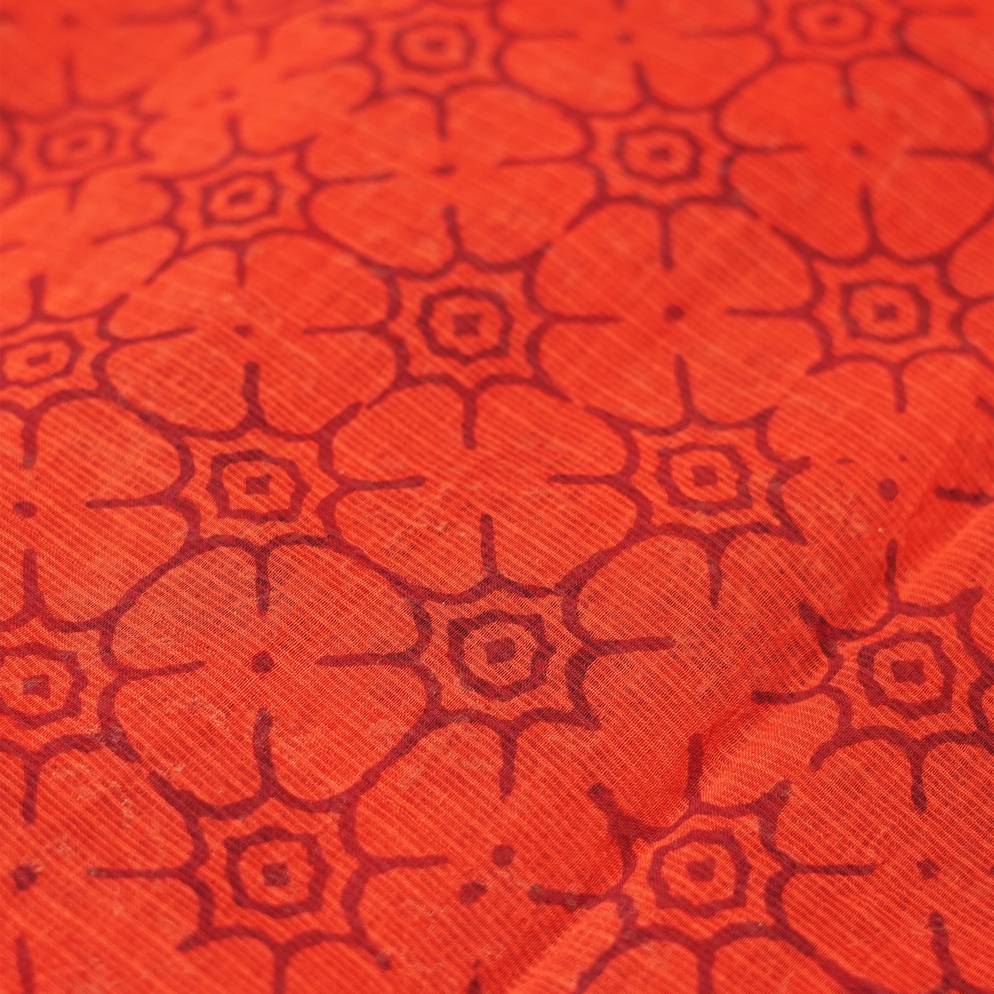 Shop bright red Kotadoria cotton saree showcasing traditional design