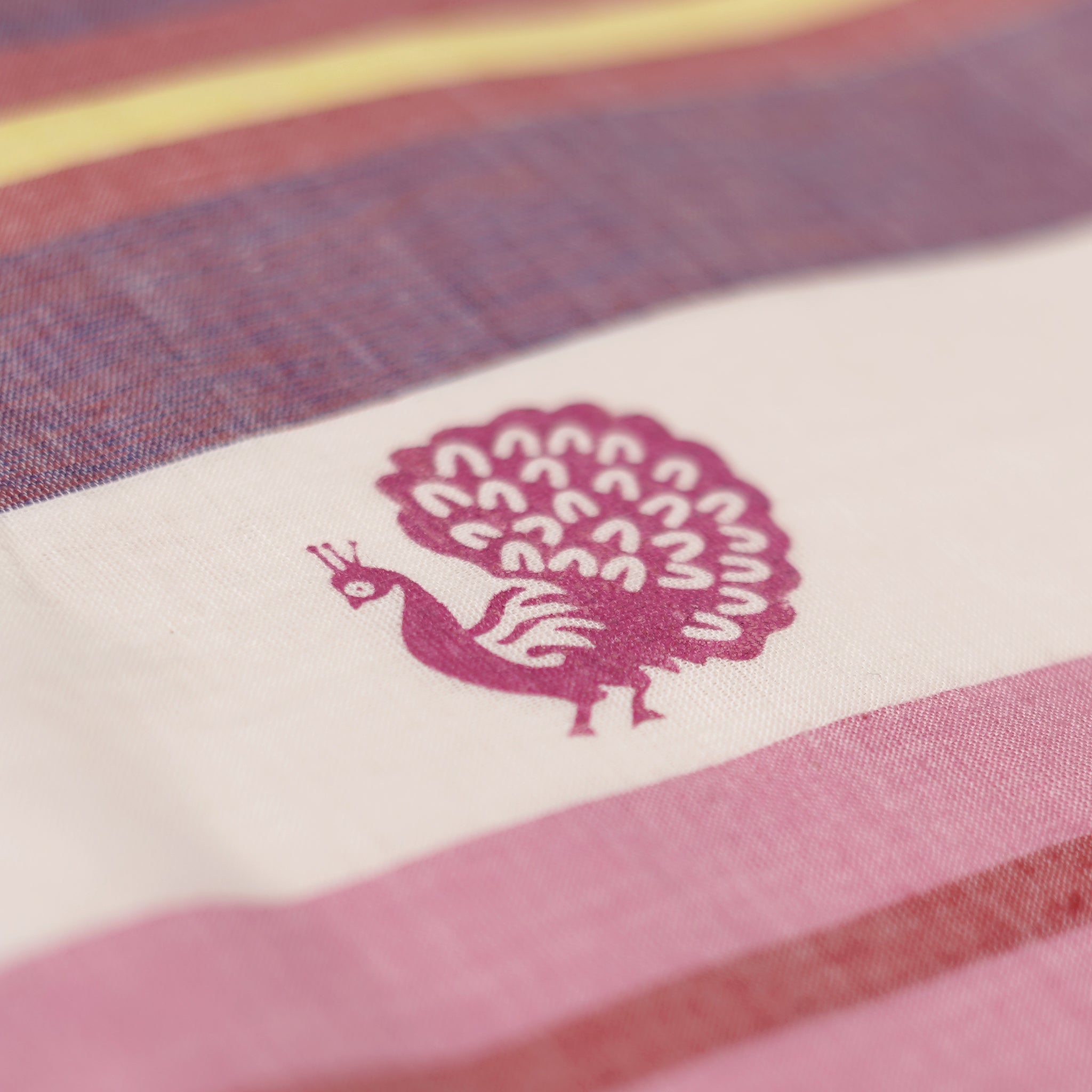 Shop Authentic Kerala Handloom Peacock Print Cotton Saree Online