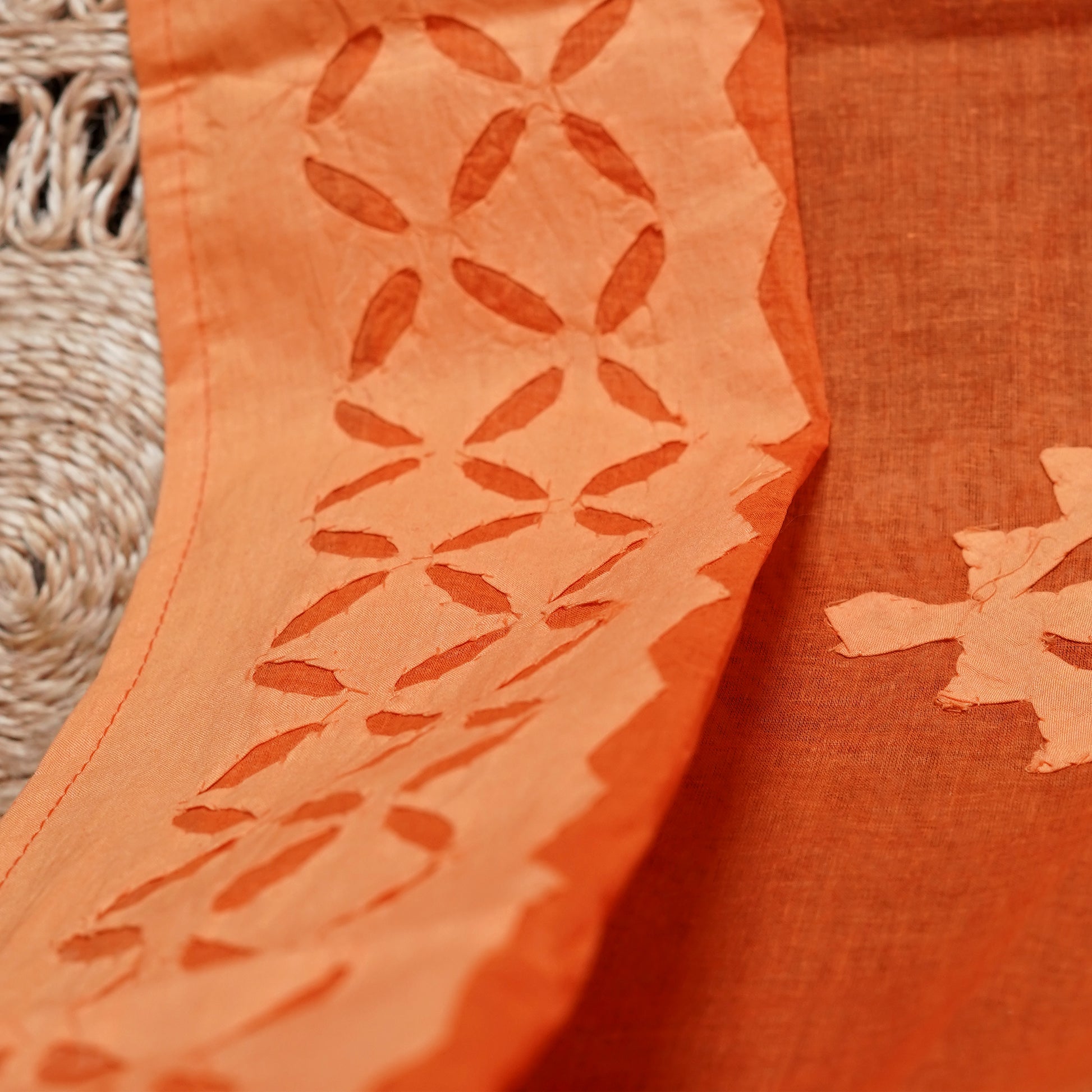 Shop Applique Cotton Suit Sets - Zesty Orange Online