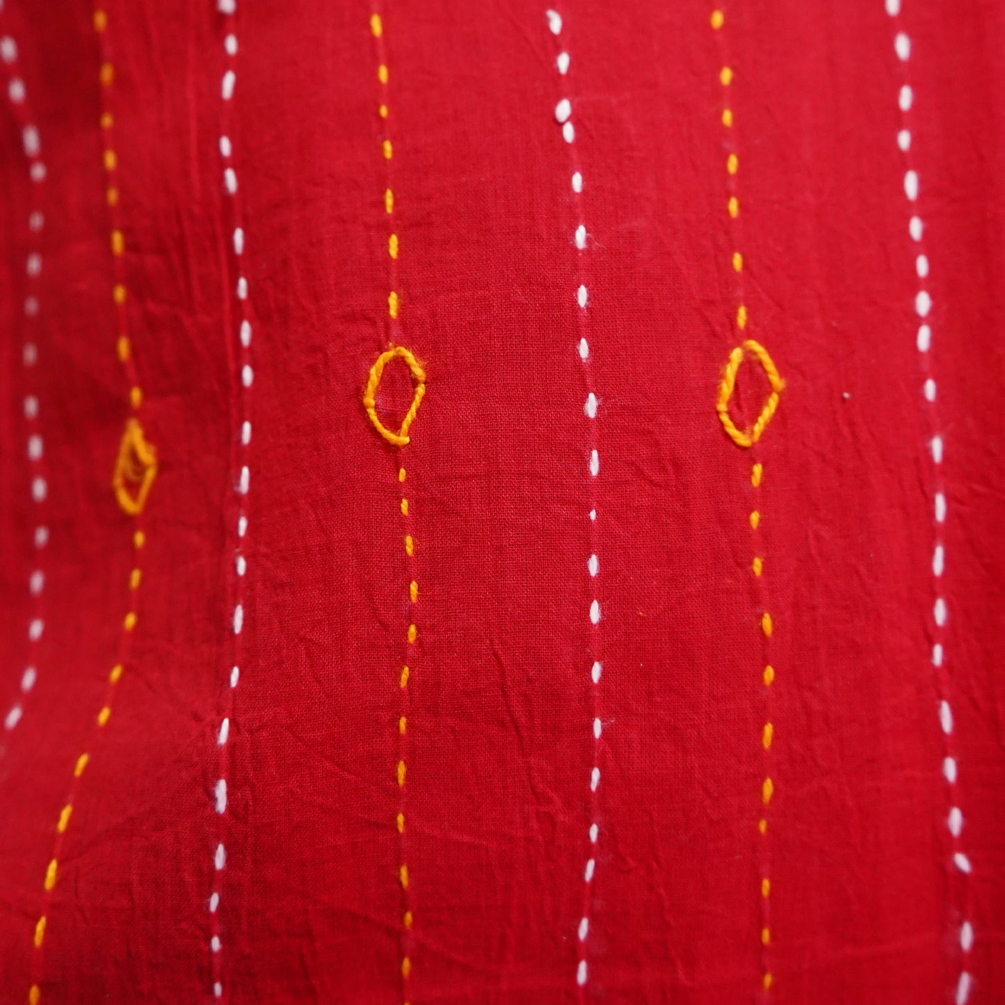 Shop Ajrak Kantha Work Dupatta - Red & Black Online