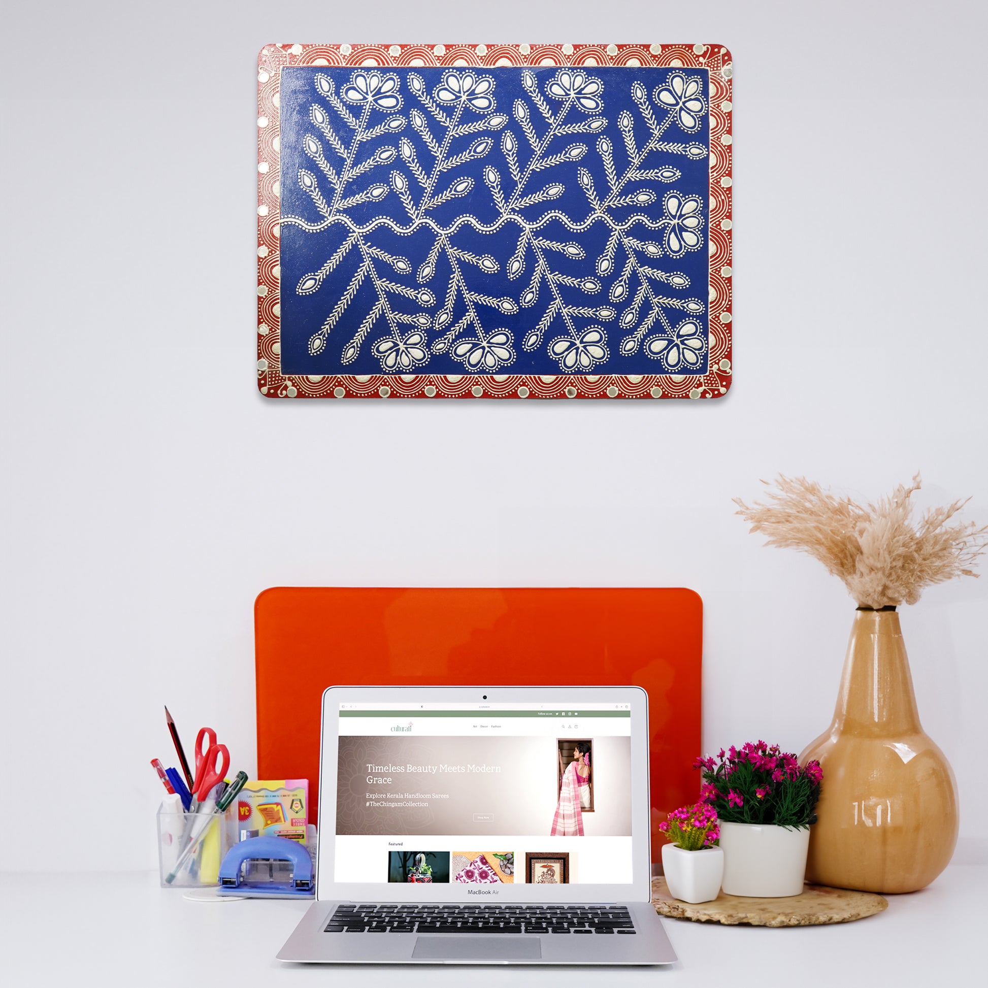 Mandana Wall Art: Flower Pattern priced at Rs. 4,150.00