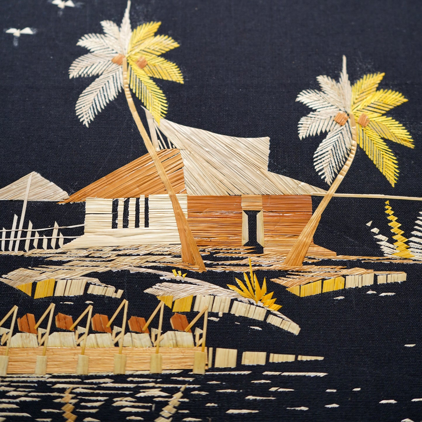 Traditional Kerala Straw Art: Lakeside Elegance