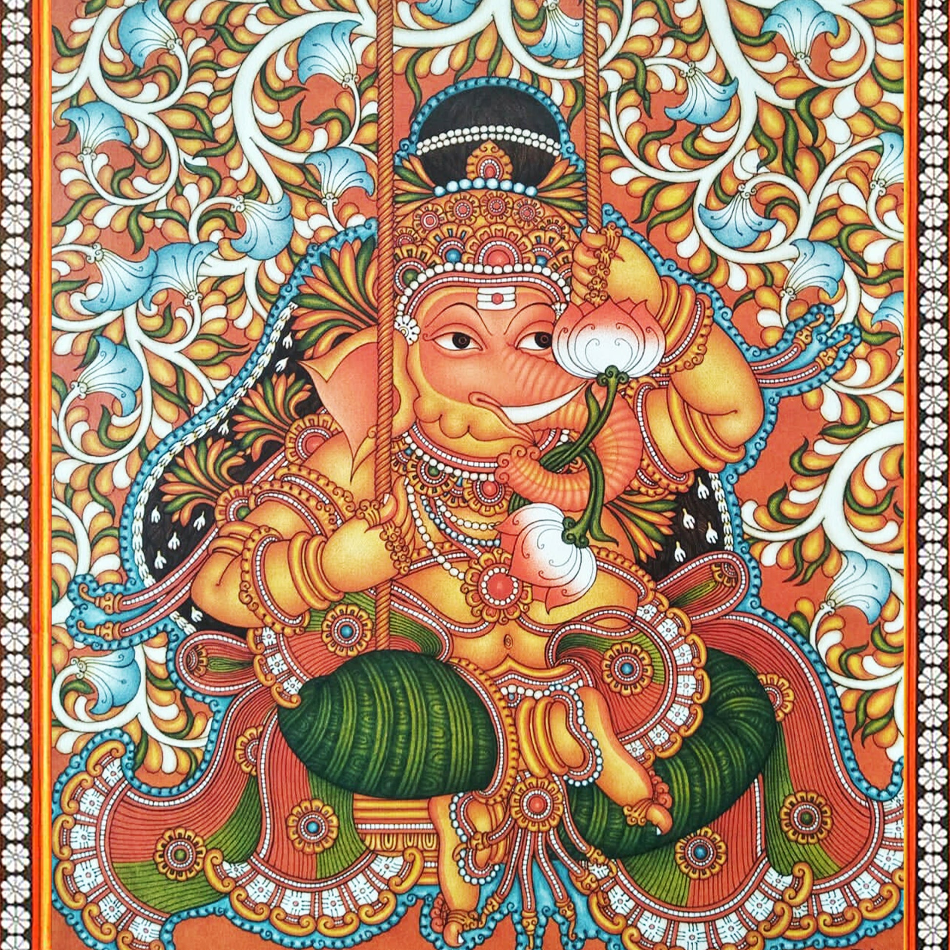 Kerala Mural Painting of Unni Ganapati, enchanting and mythological