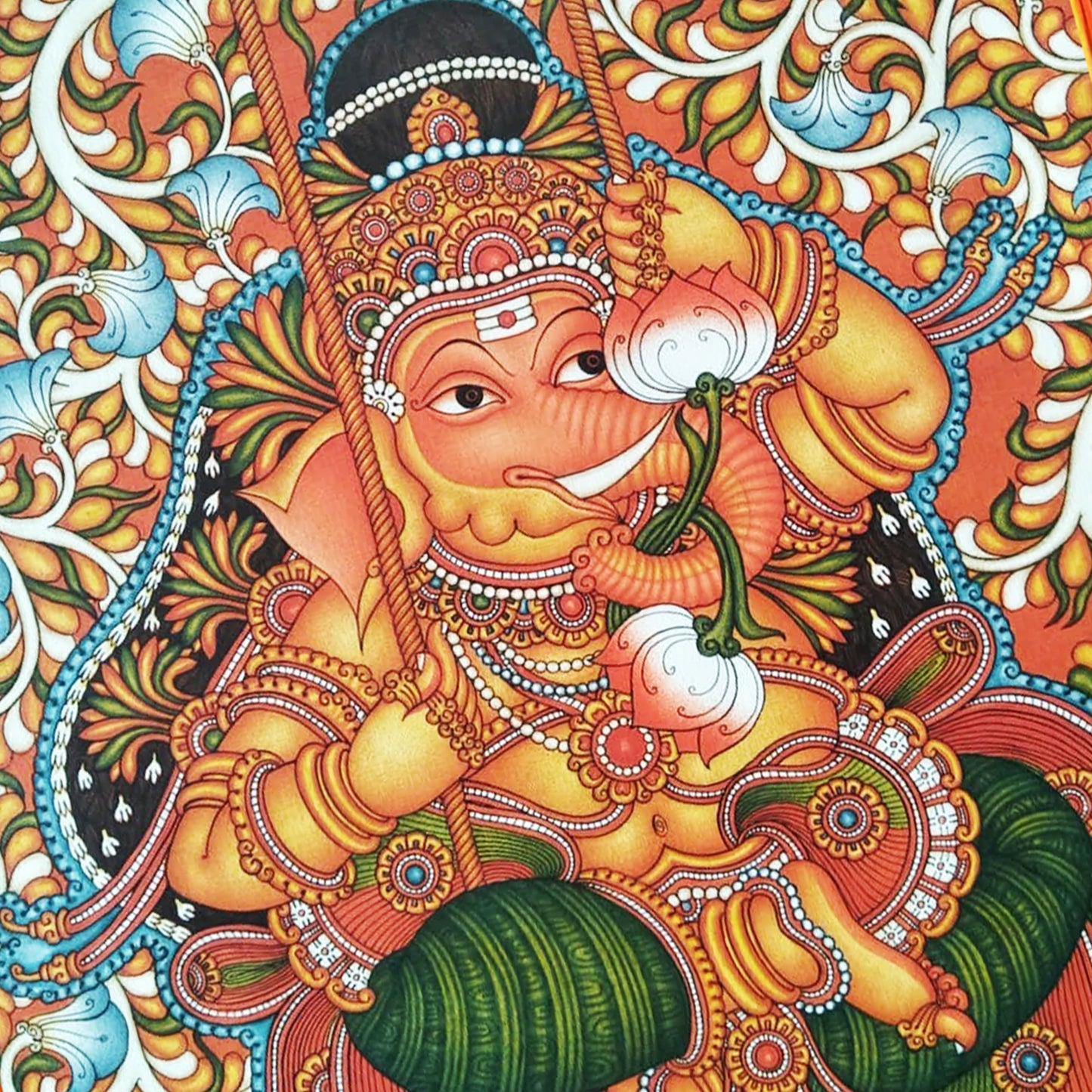 Kerala Mural Painting of Unni Ganapati, enchanting and mythological