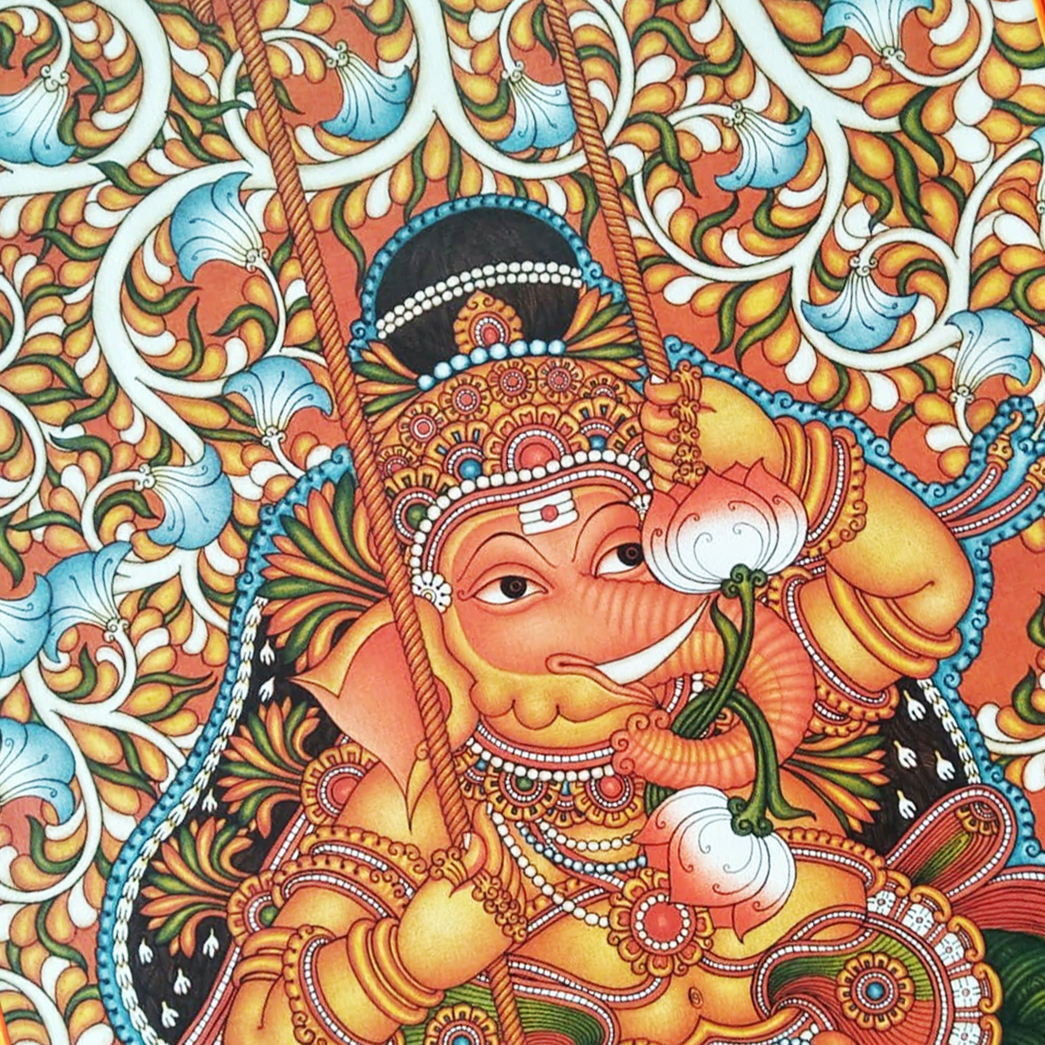 Kerala Mural Painting of Unni Ganapati, enchanting and mythological