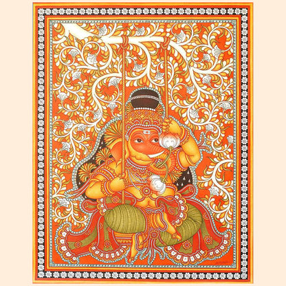 Artistic Kerala Mural Painting of Unni Ganesha, a fusion of tradition and beauty