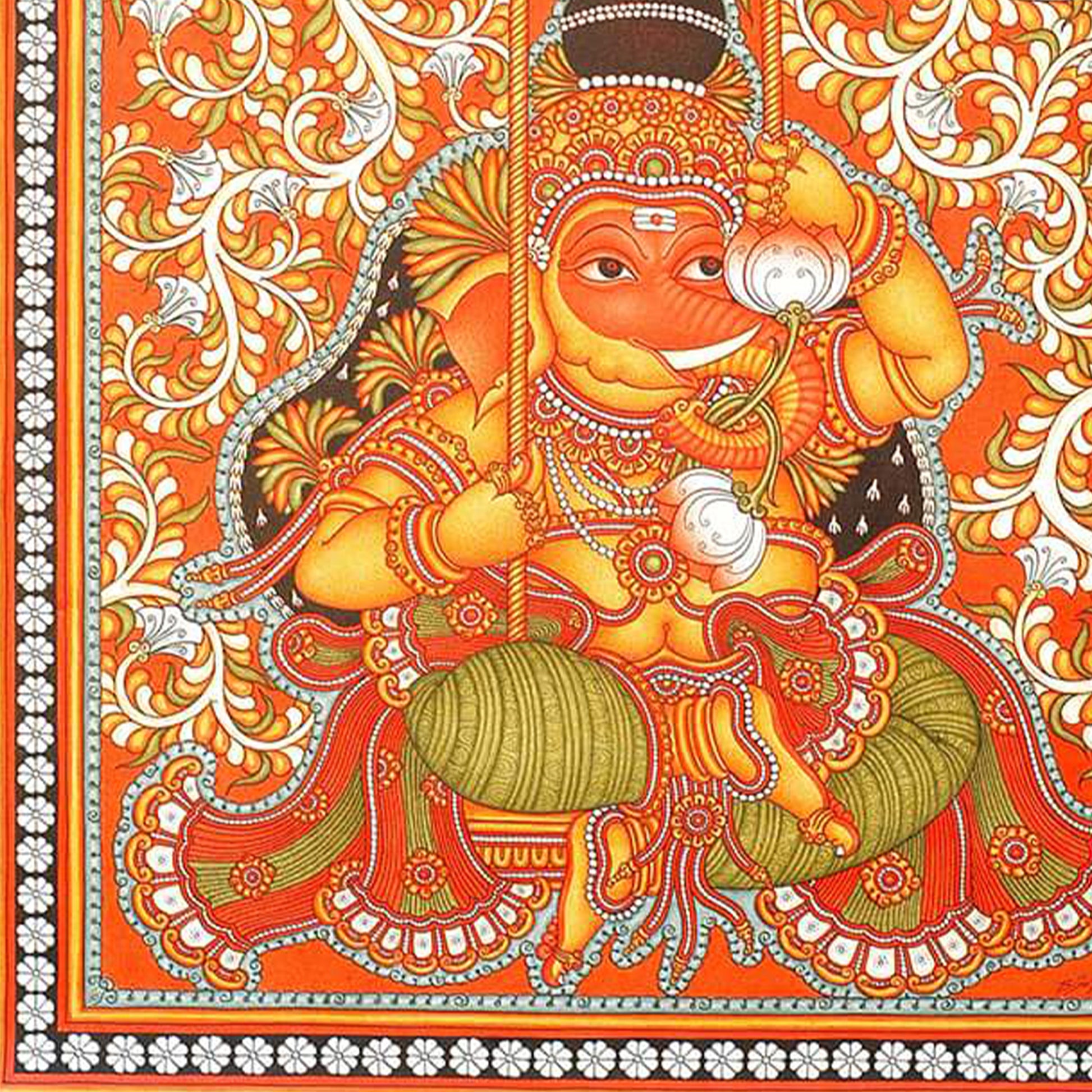 Artistic Kerala Mural Painting of Unni Ganesha, a fusion of tradition and beauty