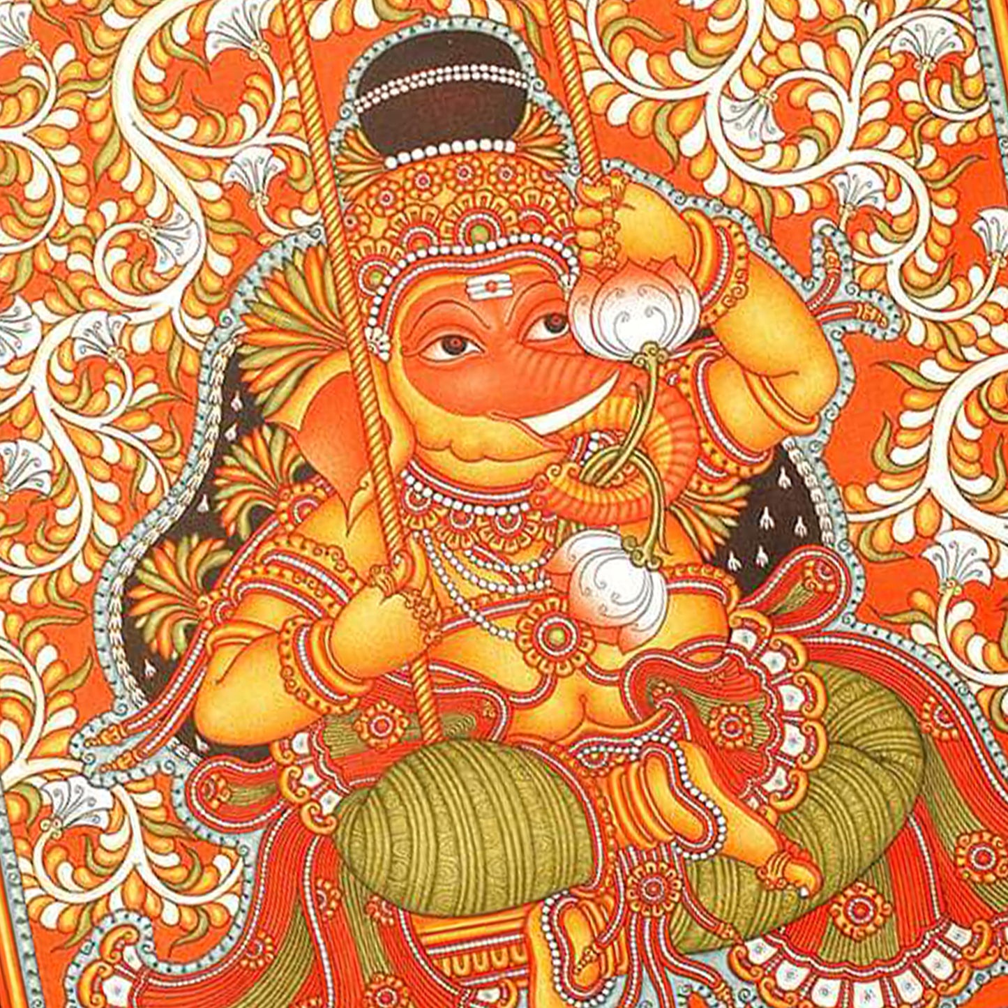 Artistic Kerala Mural Painting of Unni Ganesha, a fusion of tradition and beauty