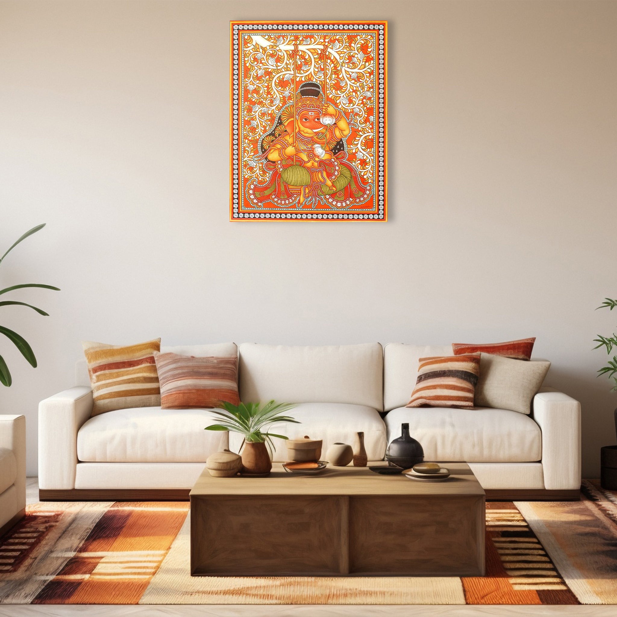 Artistic Kerala Mural Painting of Unni Ganesha, a fusion of tradition and beauty