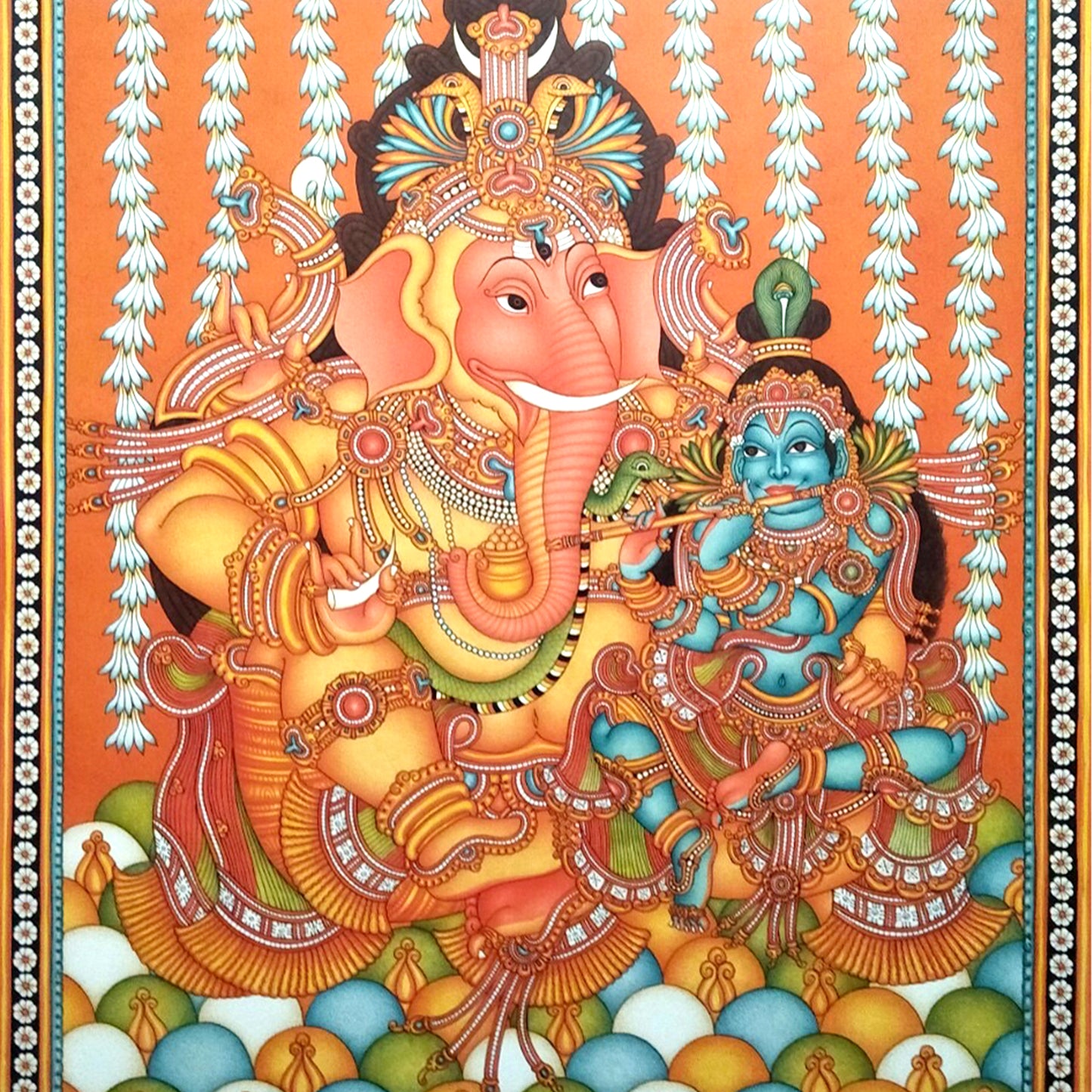 Kerala Mural Painting showcasing Malliyoor Maha Ganapati, symbolizing cultural grandeur