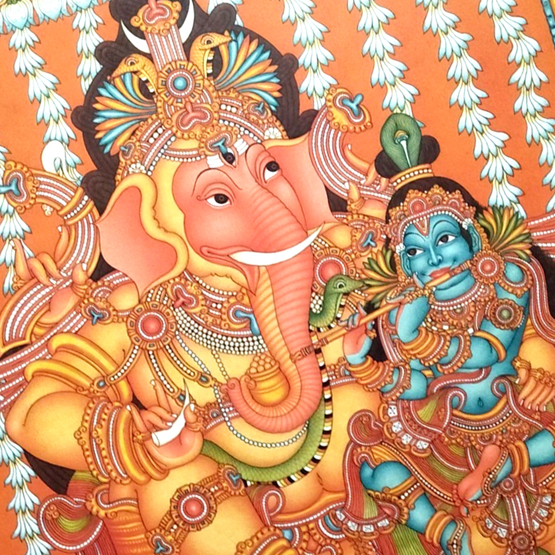 Kerala Mural Painting showcasing Malliyoor Maha Ganapati, symbolizing cultural grandeur