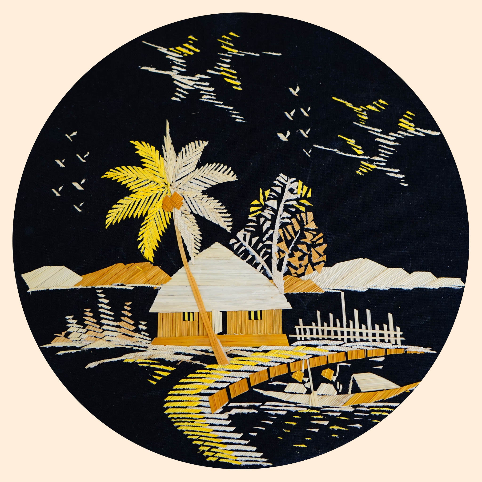 Traditional Kerala Straw Art - Village Vistas(Pack of 2)