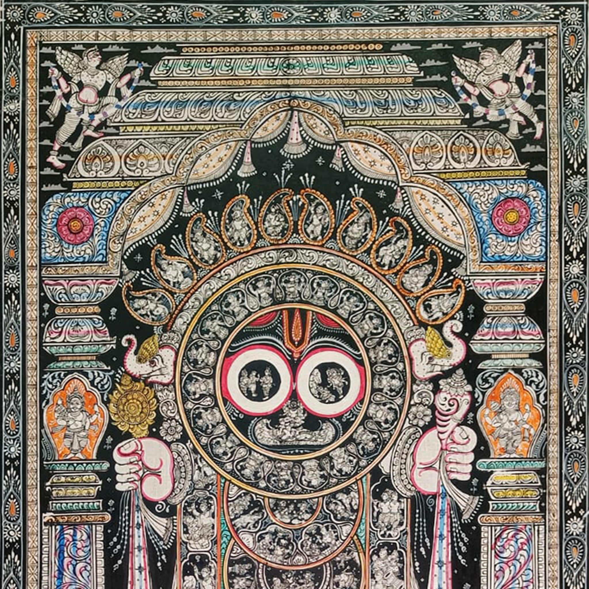 Pattachitra: Jagannath Infused with Krishna Legends and Dashavatar -Made to Order