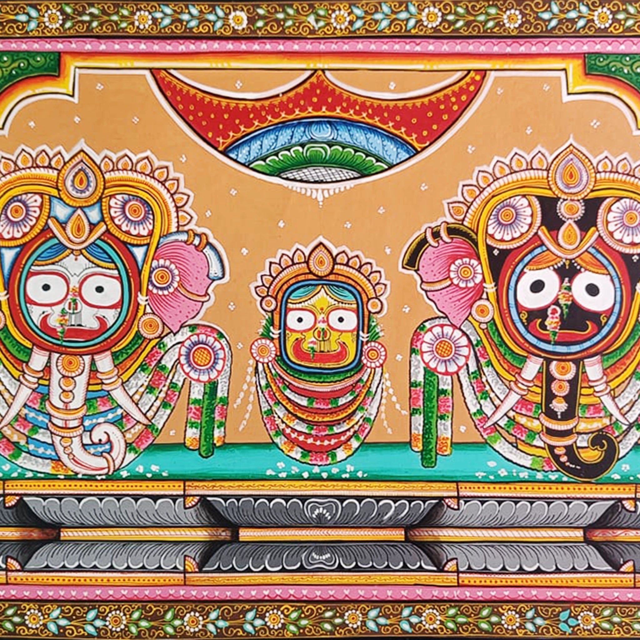 Traditional Pattachitra Jagannath: Gajanana Incarnation-Made to Order