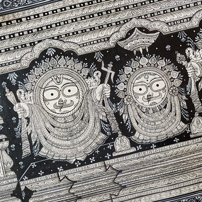 Traditional Pattachitra Lord Jagannath: Golden Incarnation