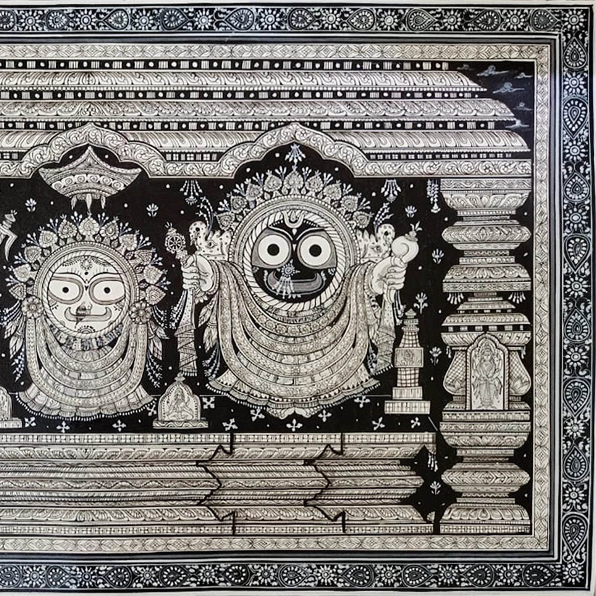 Traditional Pattachitra Lord Jagannath: Golden Incarnation