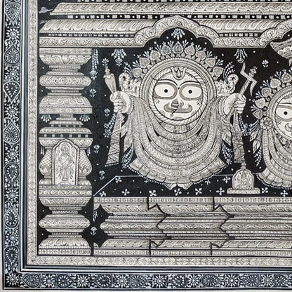 Traditional Pattachitra Lord Jagannath: Golden Incarnation