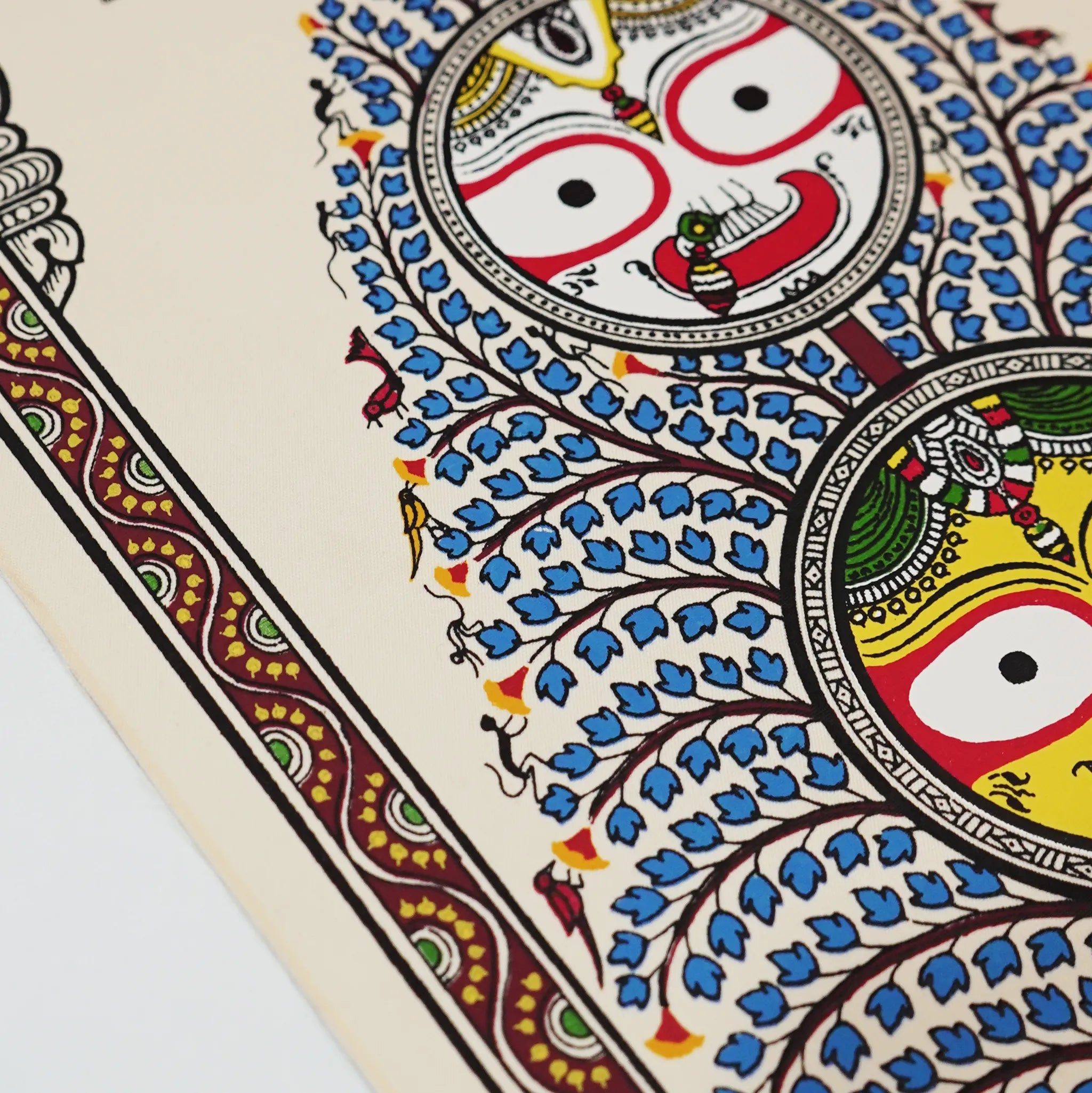Handpainted Pattachitra Tree of Life - Jagannath Blue