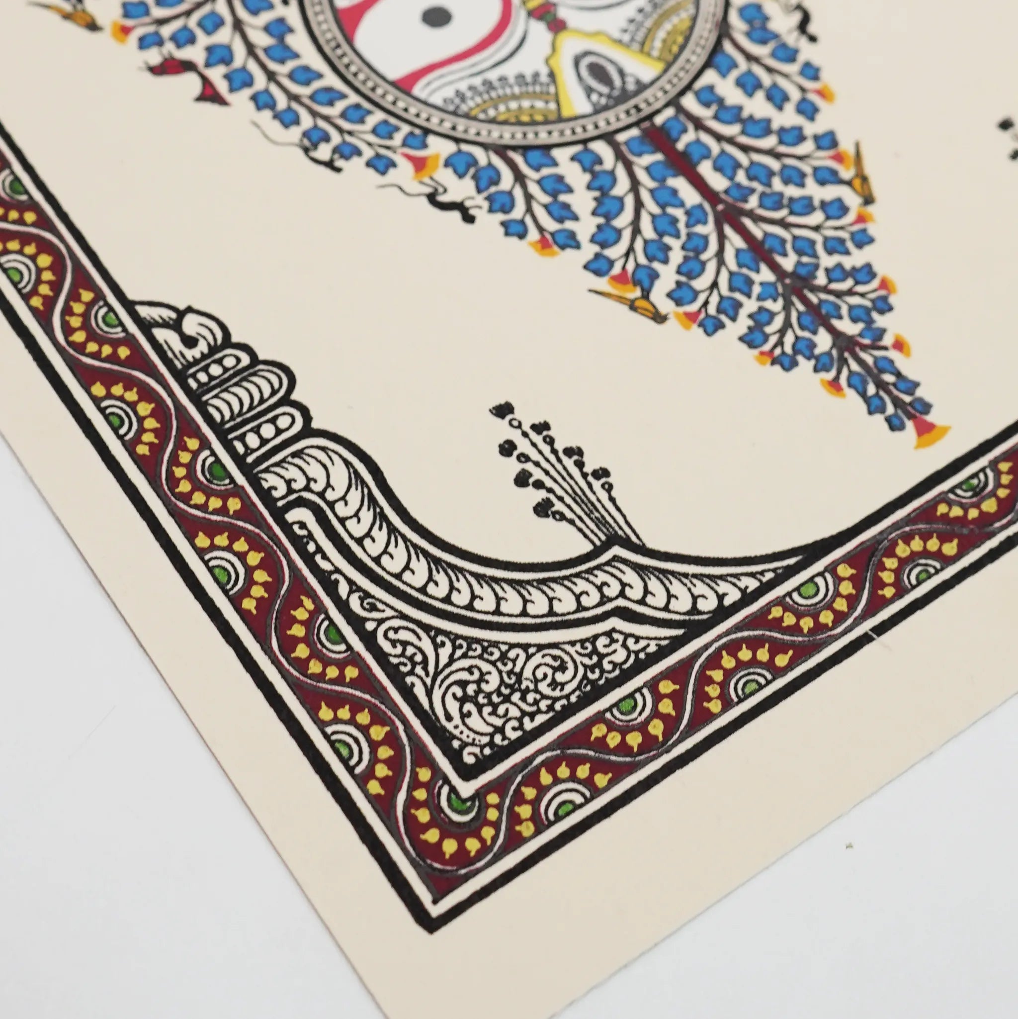 Handpainted Pattachitra Tree of Life - Jagannath Blue